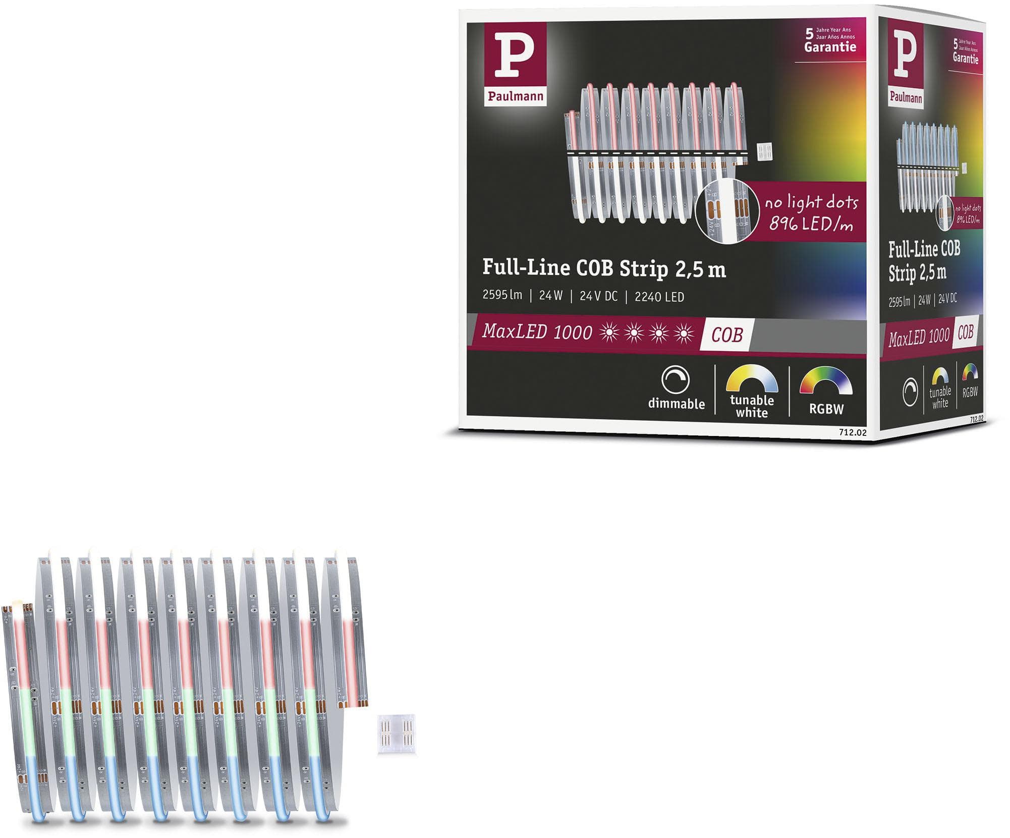 PAULMANN MaxLED 1000 LED Strip Full-Line COB 2,5m Silber RGBW