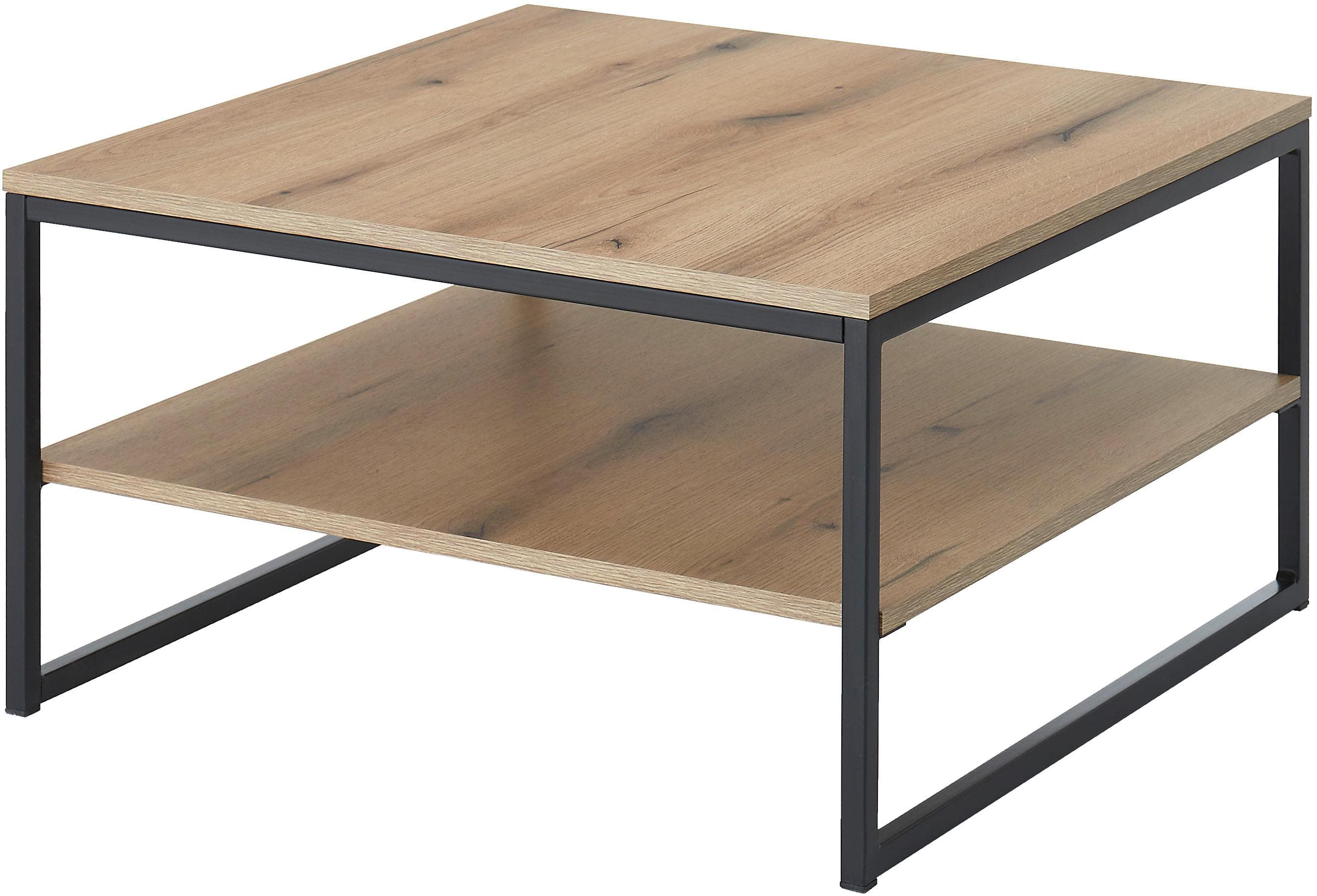STOLKOM Cube Couchtisch Eiche/Schwarz Quadratisch