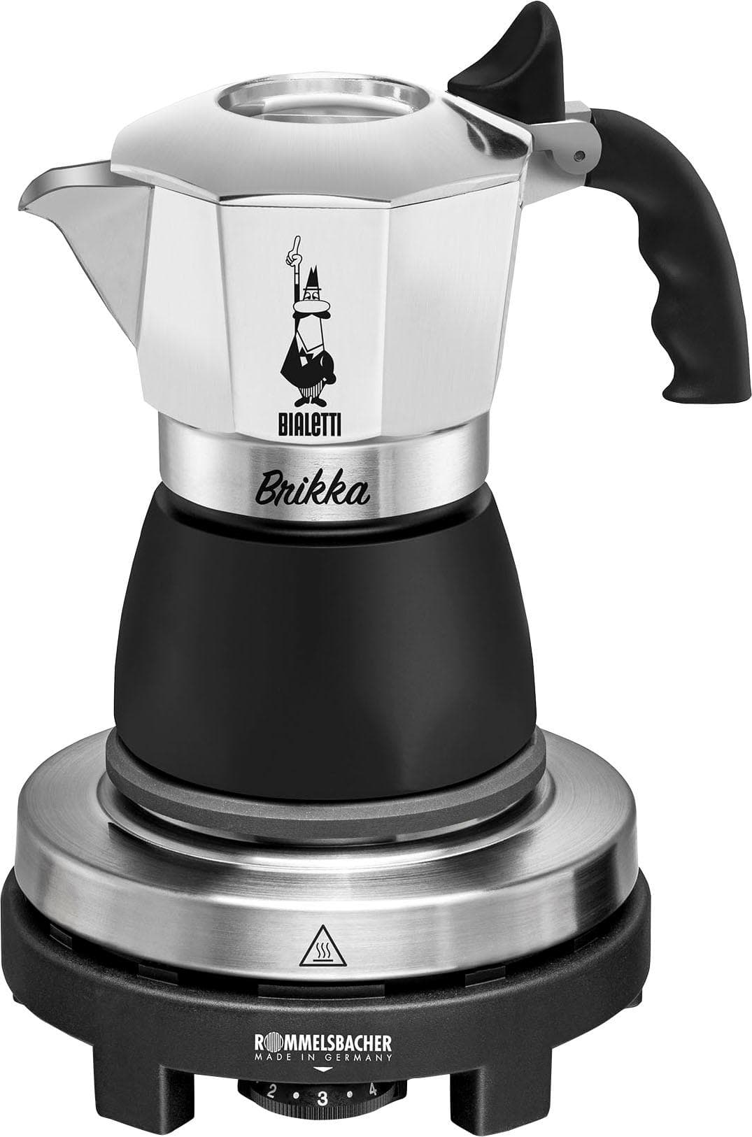 ROMMELSBACHER Reisekochplatte mit Bialetti Moka Kanne Brikka