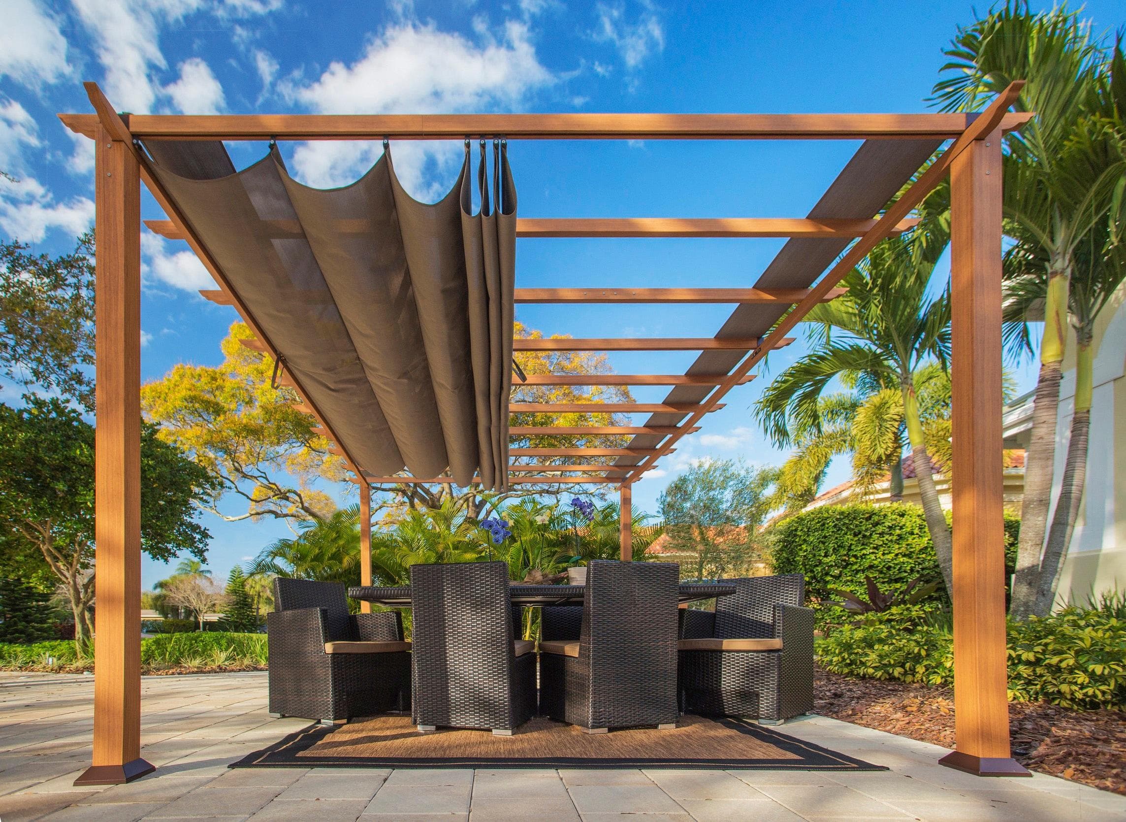 Paragon Aluminium Pergola Florenz Moderner Gartenpavillon mit Sonnensegel