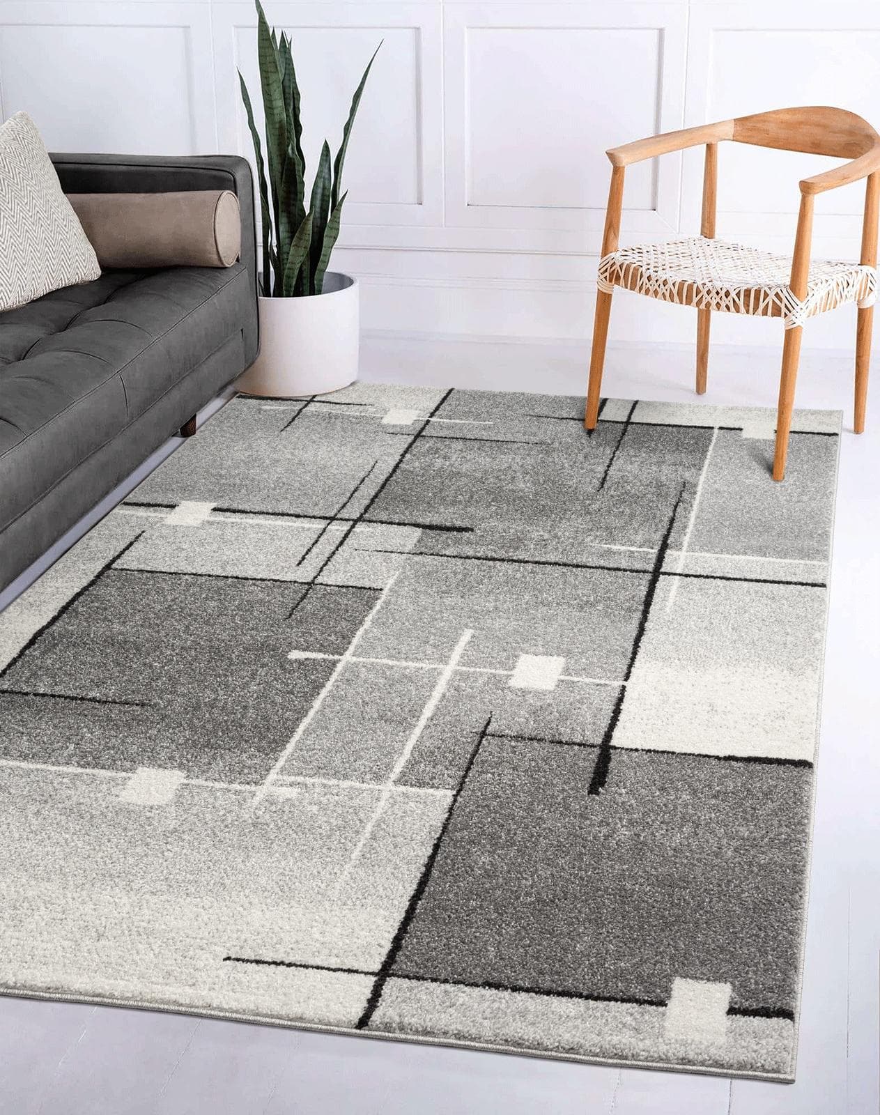 the carpet Teppich Pearl Modern Geometrisch Grau Rechteckig