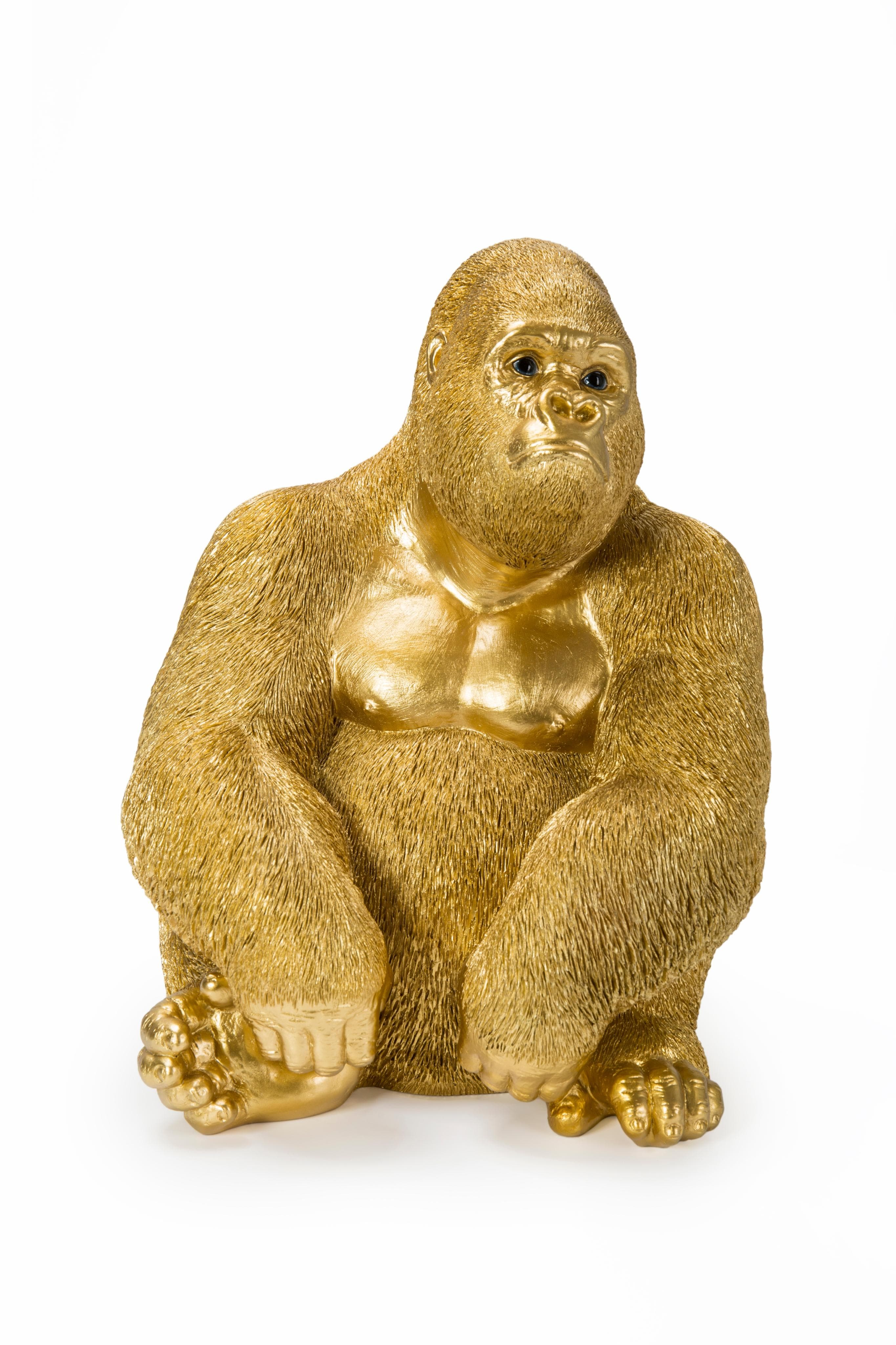 KARE DESIGN Dekofigur Monkey Gorilla Side Medium Gold