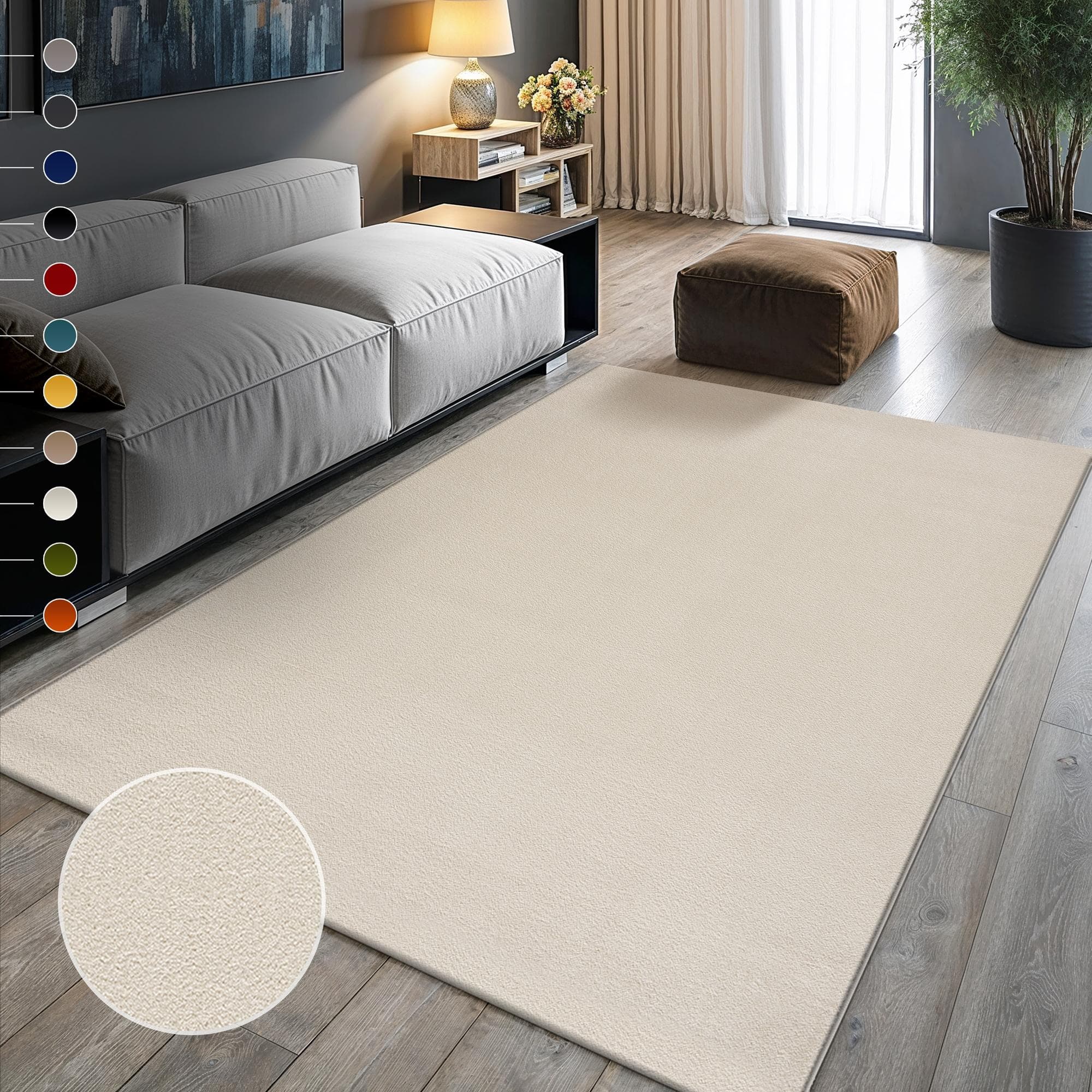 Sanat Teppich UNI Kurzflorteppich Beige