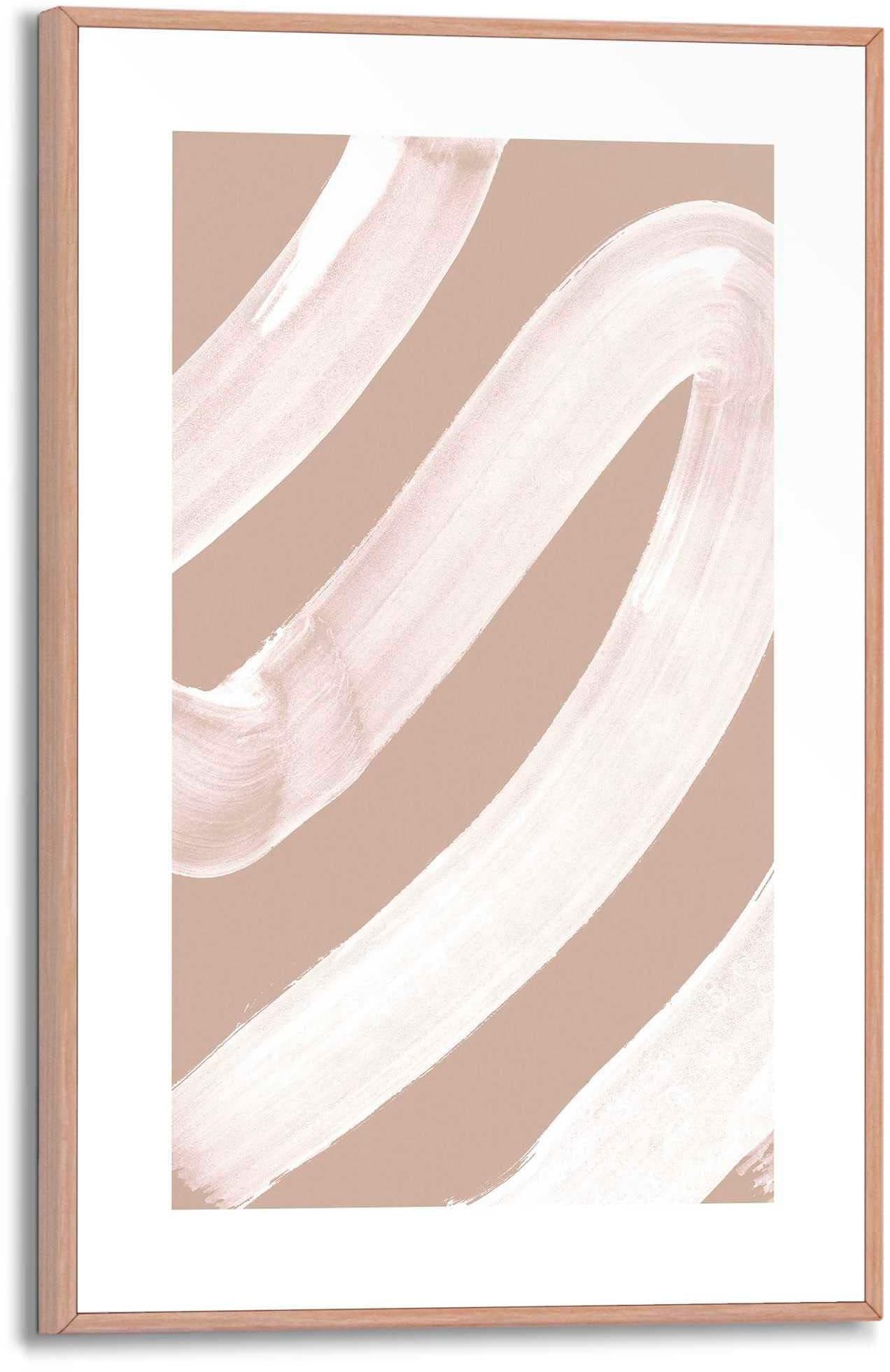 Poster REINDERS 'Abstrakt Weiß', beige - 20x30cm MDF