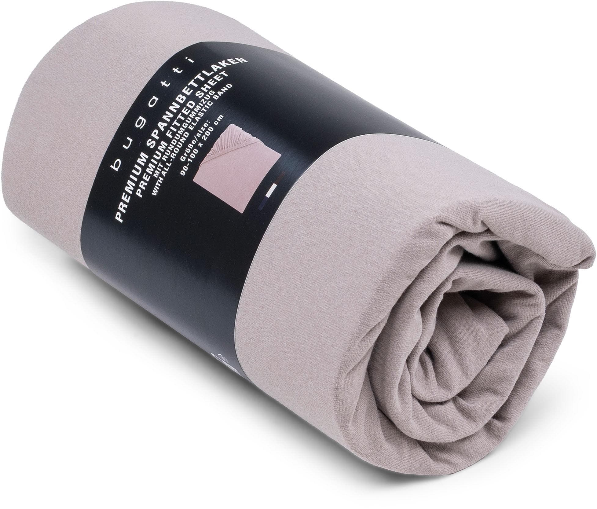 Bugatti Spannbettlaken Premium Taupe Baumwolle-Elasthan