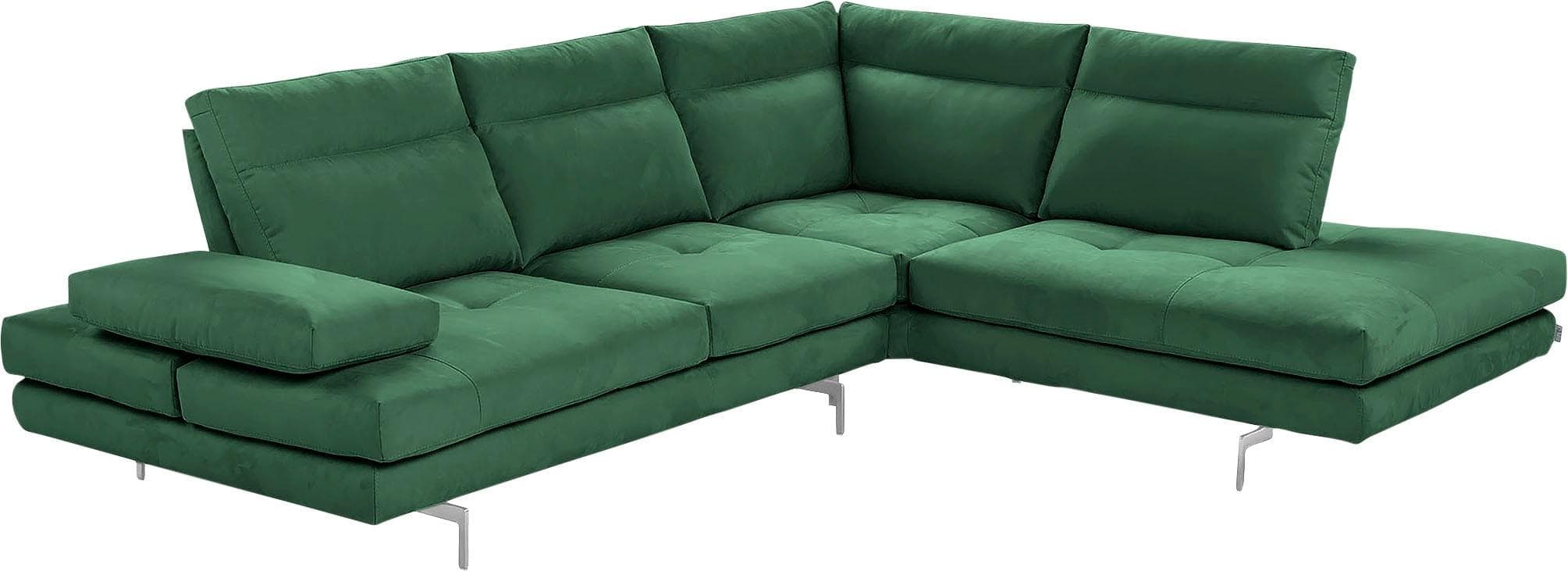Ecksofa Grün - Multifunktionssofa aus Mikrofaser und Polyester