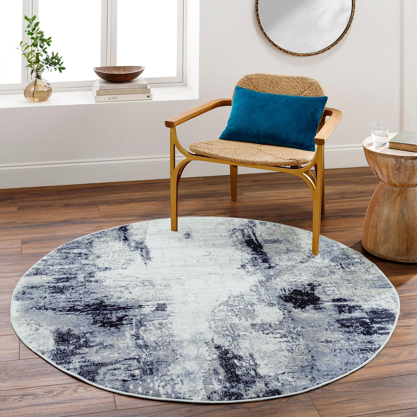 Livabliss Teppich HELSINKI Rund 11 mm Marmoroptik Polyester