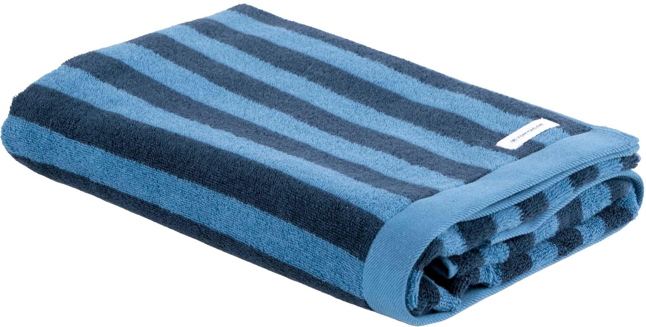 TOM TAILOR HOME Duschtuch CLASSIC BATH Blau Schwarz Frottier