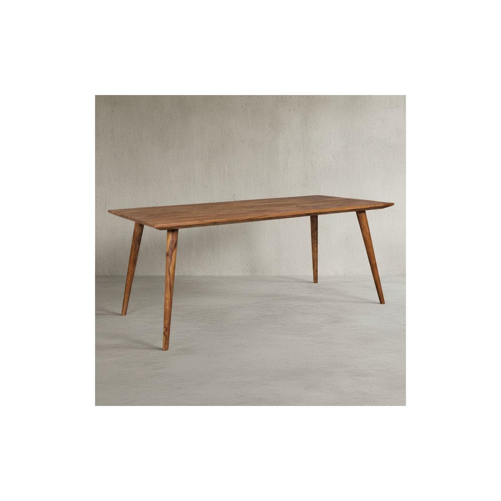 KADIMA DESIGN Esstisch SAVIO Massivholz Sheesham Retro Landhausstil Braun
