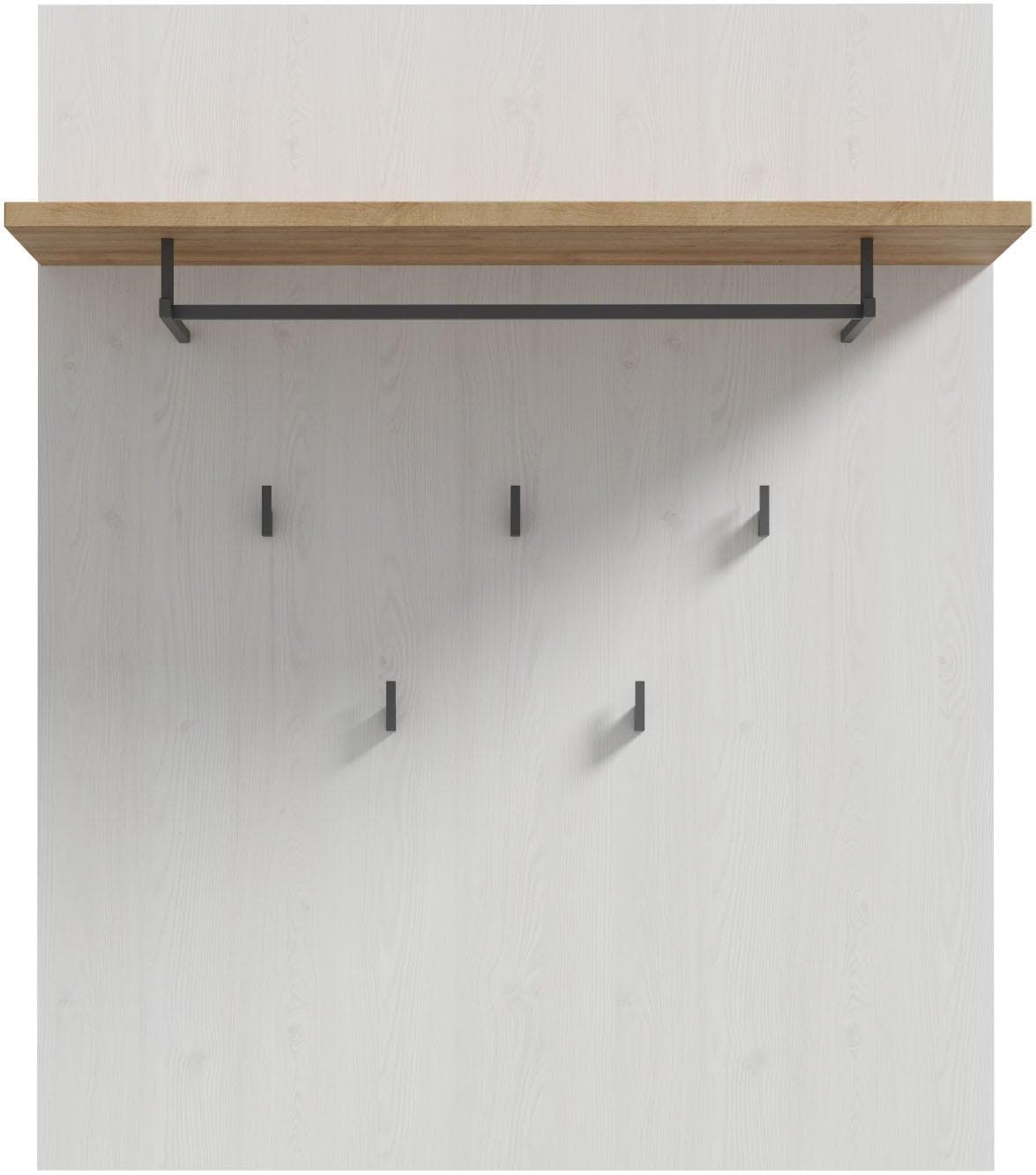 Garderobenpaneel FORTE Bohol mit 5 Haken und Ablage