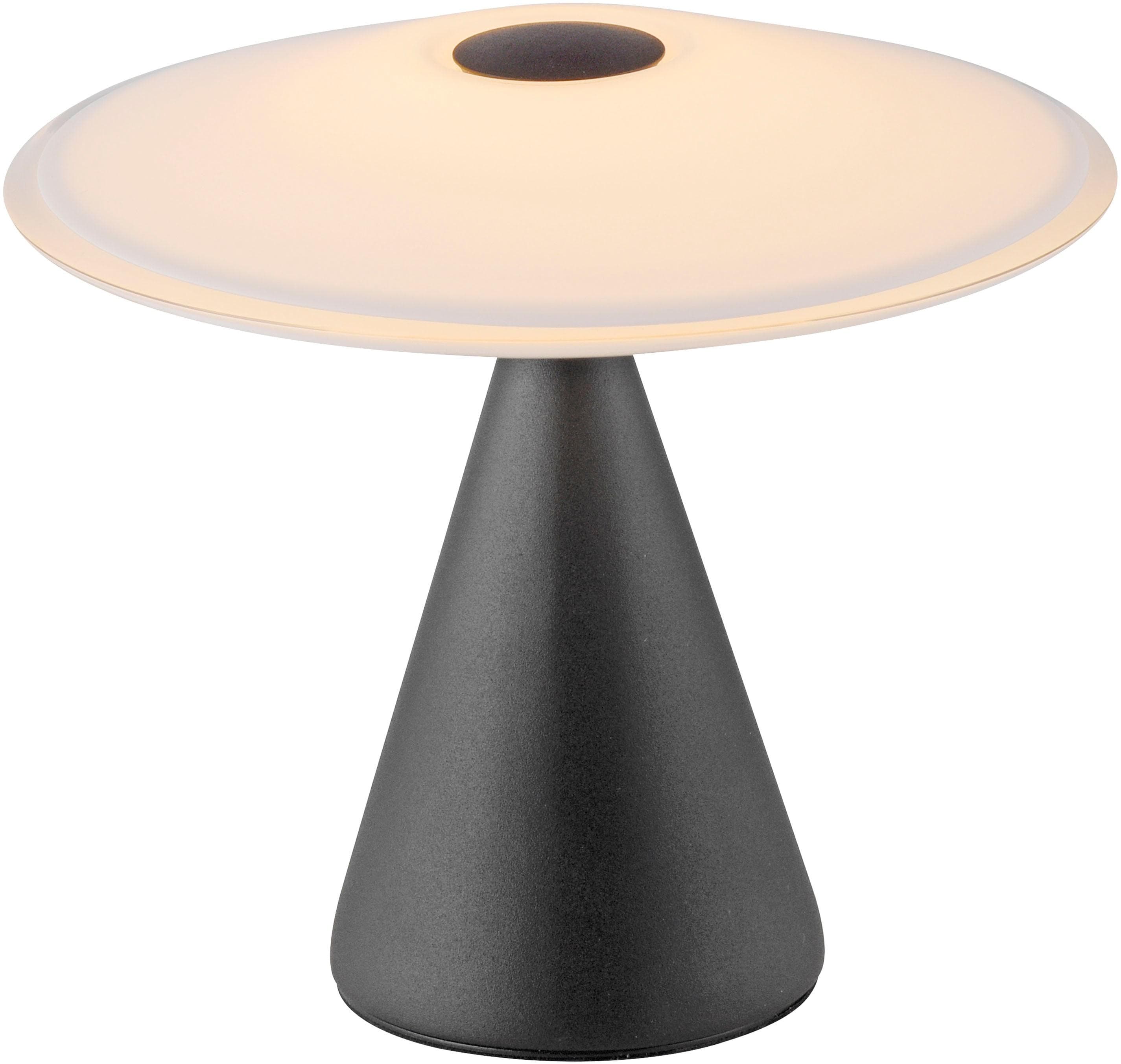 Paul Neuhaus LED-Tischlampe Elipsa, weiß/schwarz, dimmbar