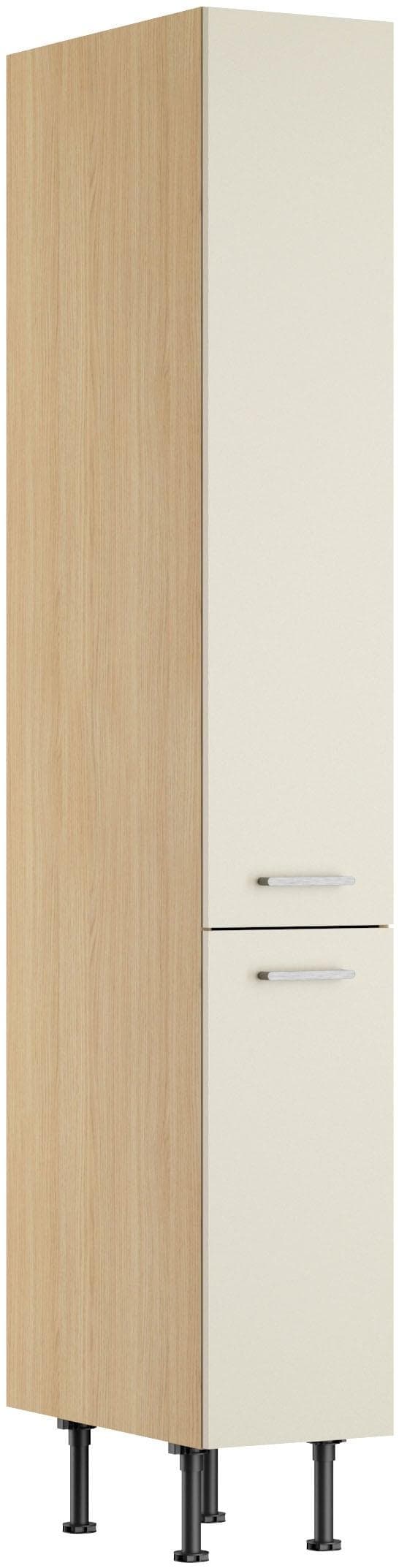 Kochstation Apothekerschrank KS-Lucy Eiche hell 2 Schubladen Soft-Close