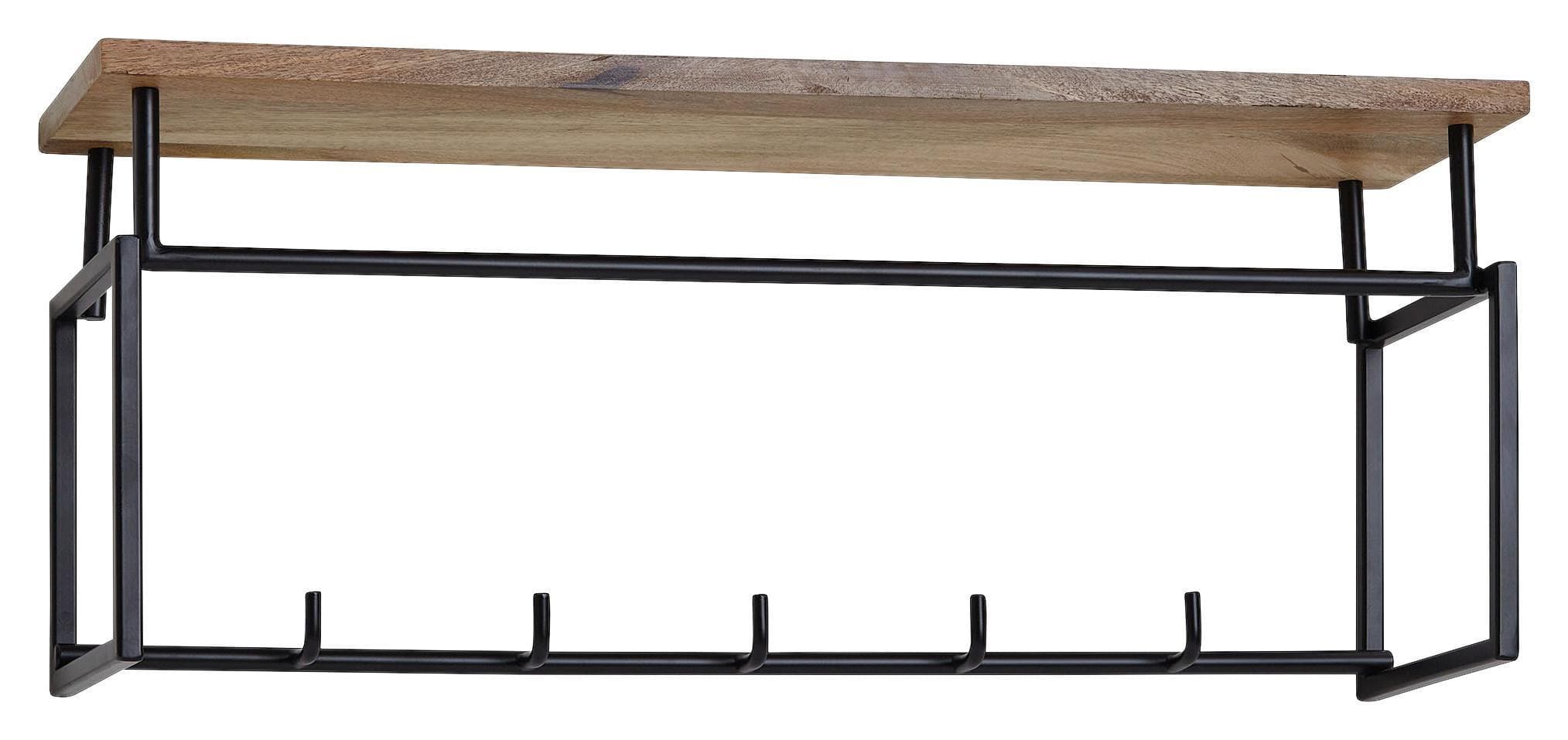 Wandgarderobe Wohnling Schwarz Echtholz
