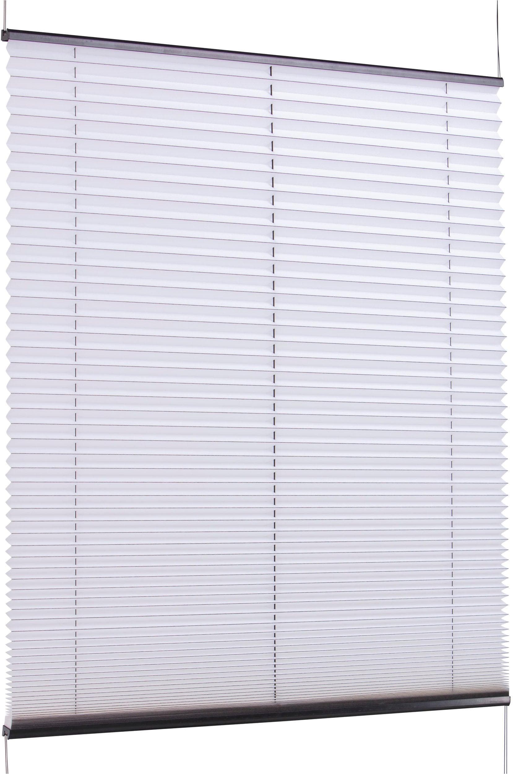 K-home Klemmfix Plissee FLORIDA Stripe Schwarz/Weiß