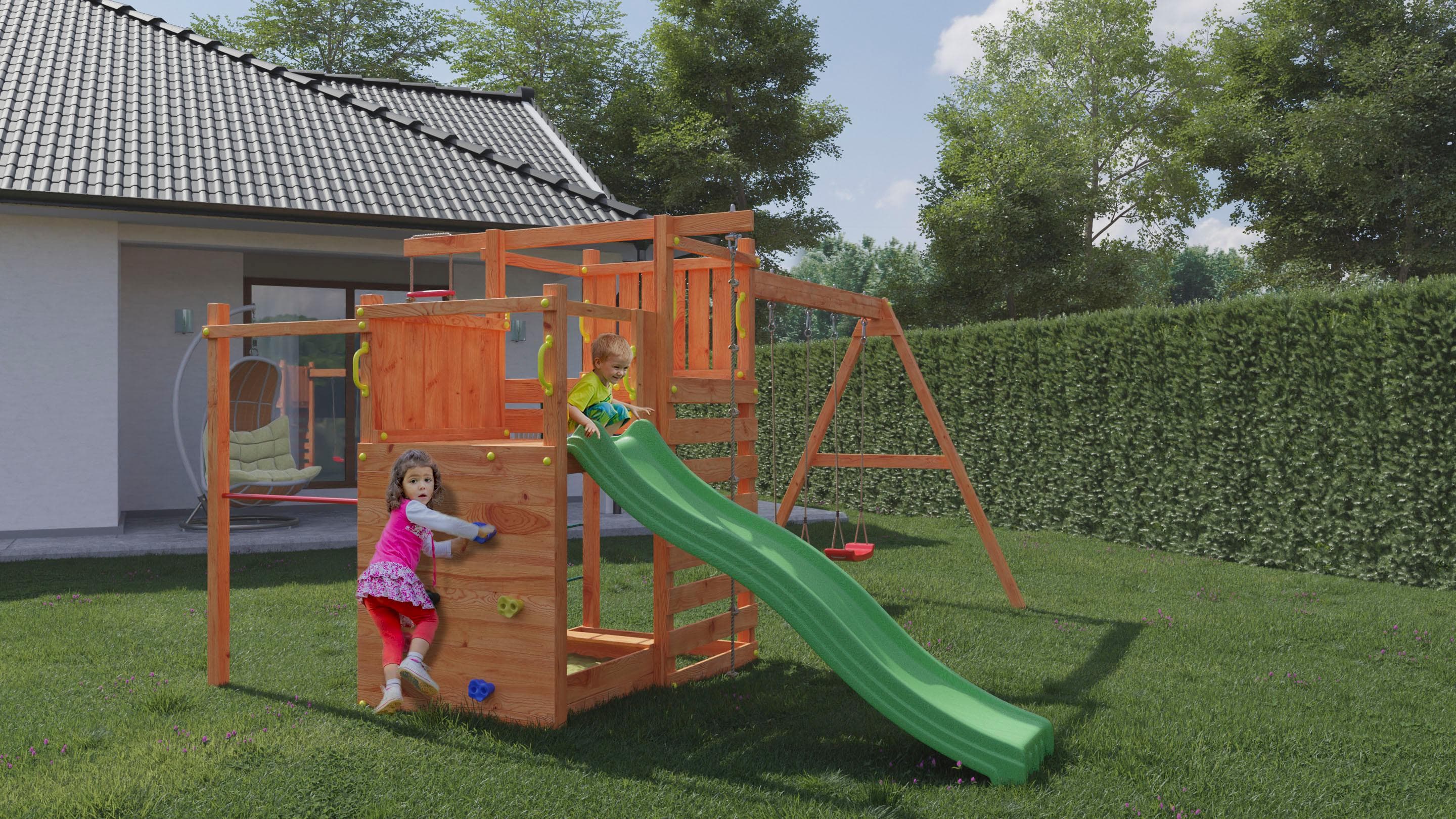 FUNGOO Spielturm Klettergerüst Climbing Star2 - Outdoor Spielplatz