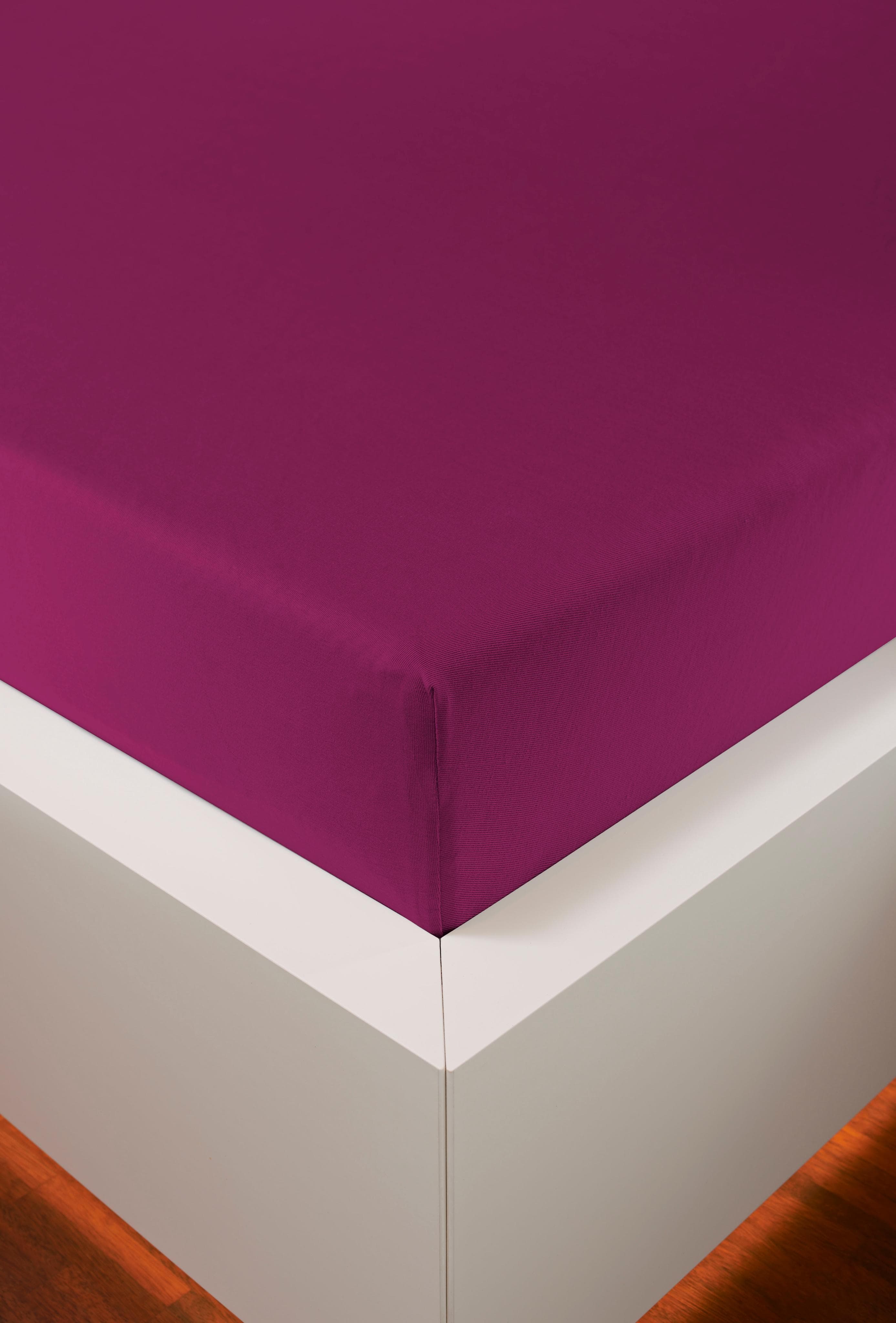 Spannbettlaken BELLANA Melone Topper Lila Mako-Jersey 100% Baumwolle