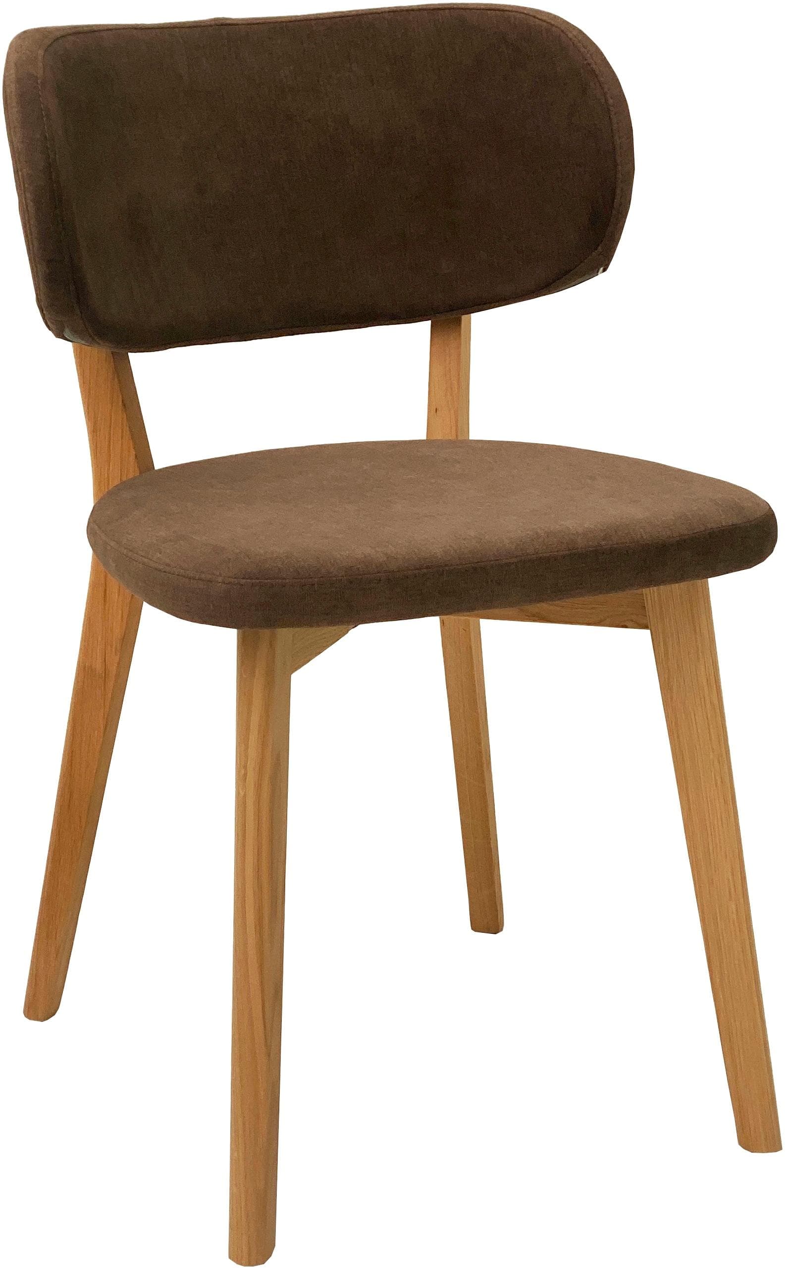 MASSIVLINE & MORE Luxy Esszimmerstuhl 2er Set Braun Samt Wildeiche