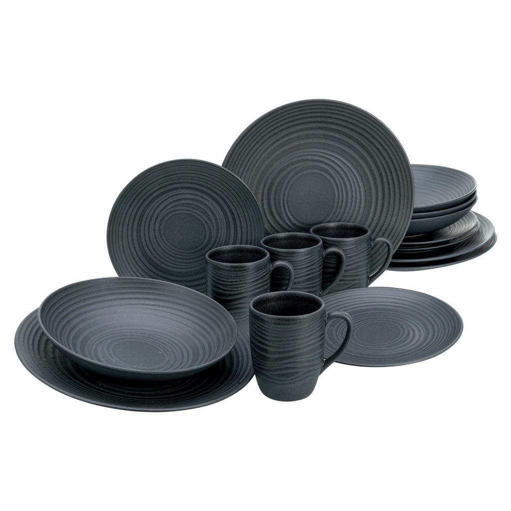 Creatable Kombiservice Lava Stone Schwarz 16-teilig
