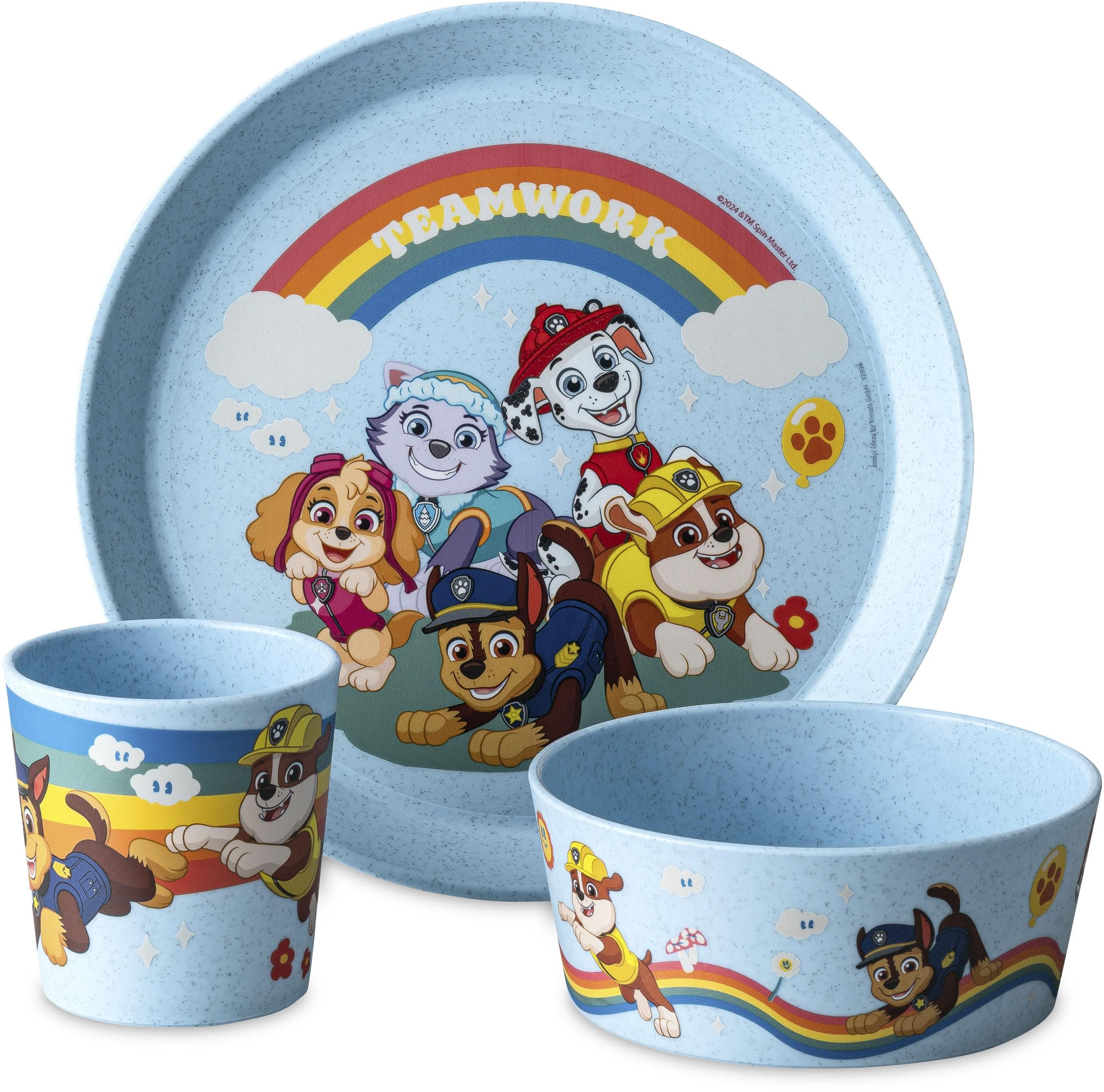 KOZIOL Kindergeschirr-Set Paw Patrol 3-tlg. Blau Kunststoff