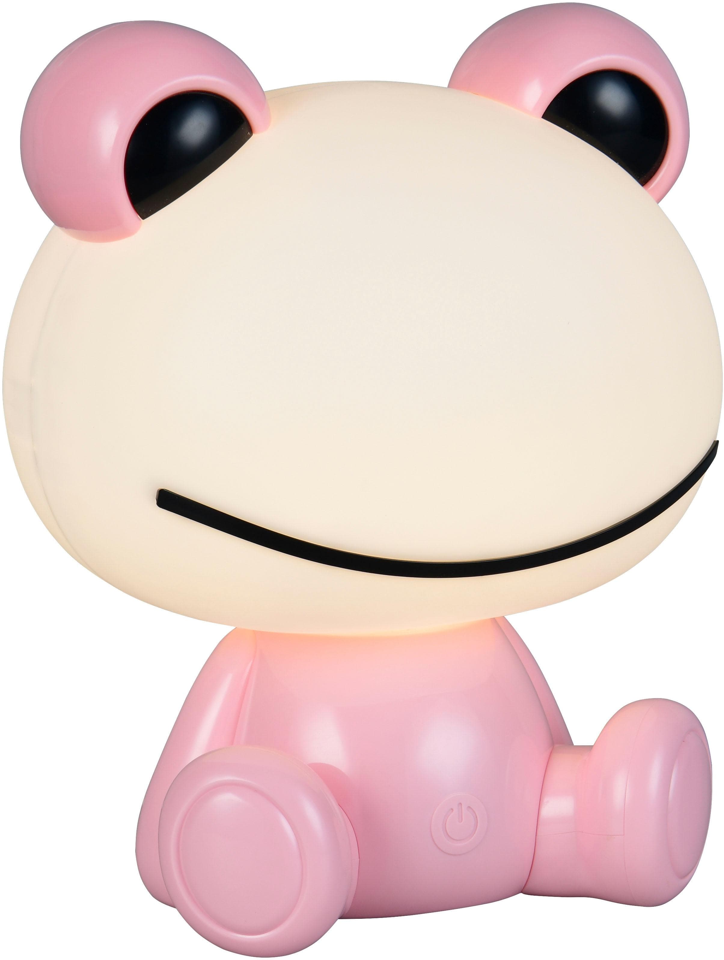 Reality Leuchten LED Tischleuchte HOPPER, Kinderzimmer Tischleuchte Nachttischleuchte Frosch Optik Rosa