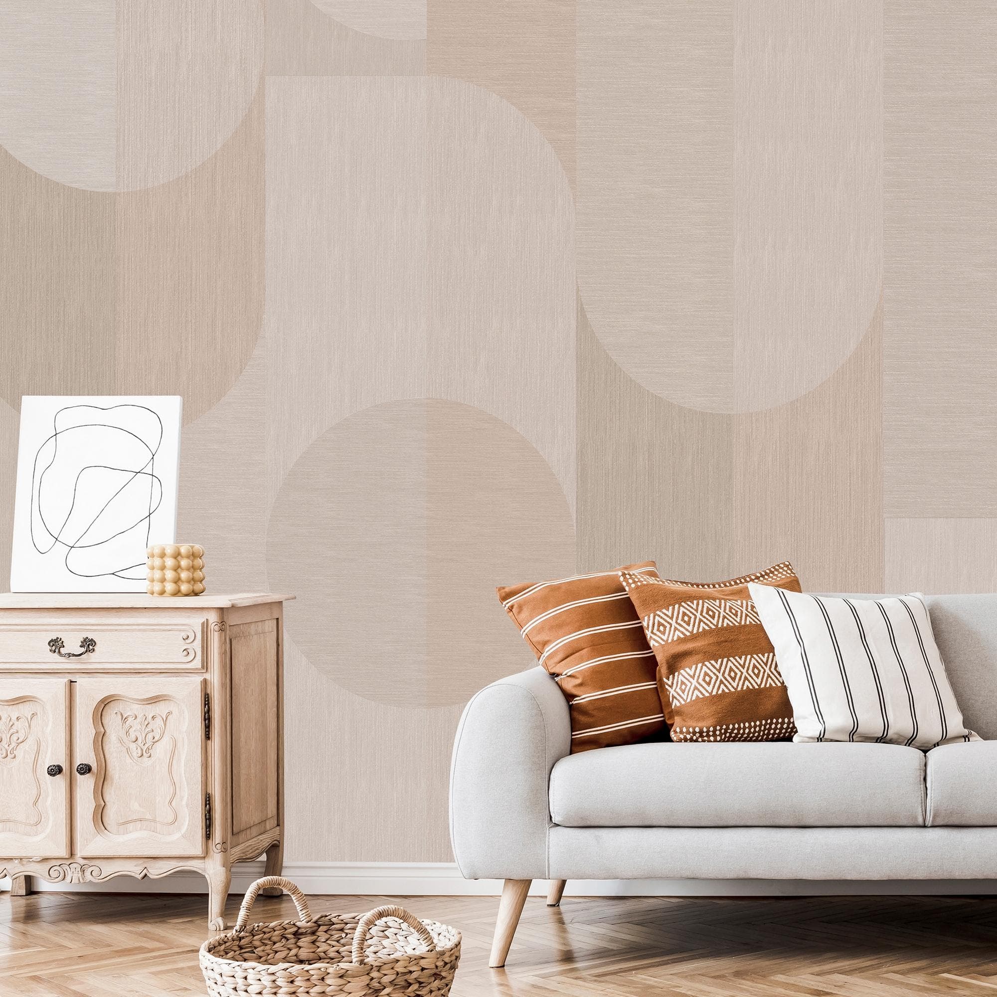 Laura Ashley Fototapete Finley Braun 3D-Optik Vlies