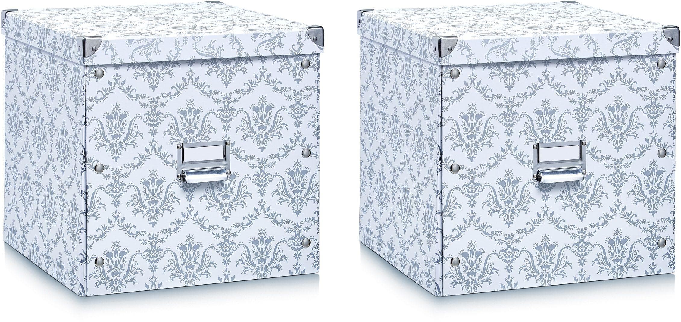 Zeller Present Aufbewahrungsbox 2er Set Weiß Robuste Pappe