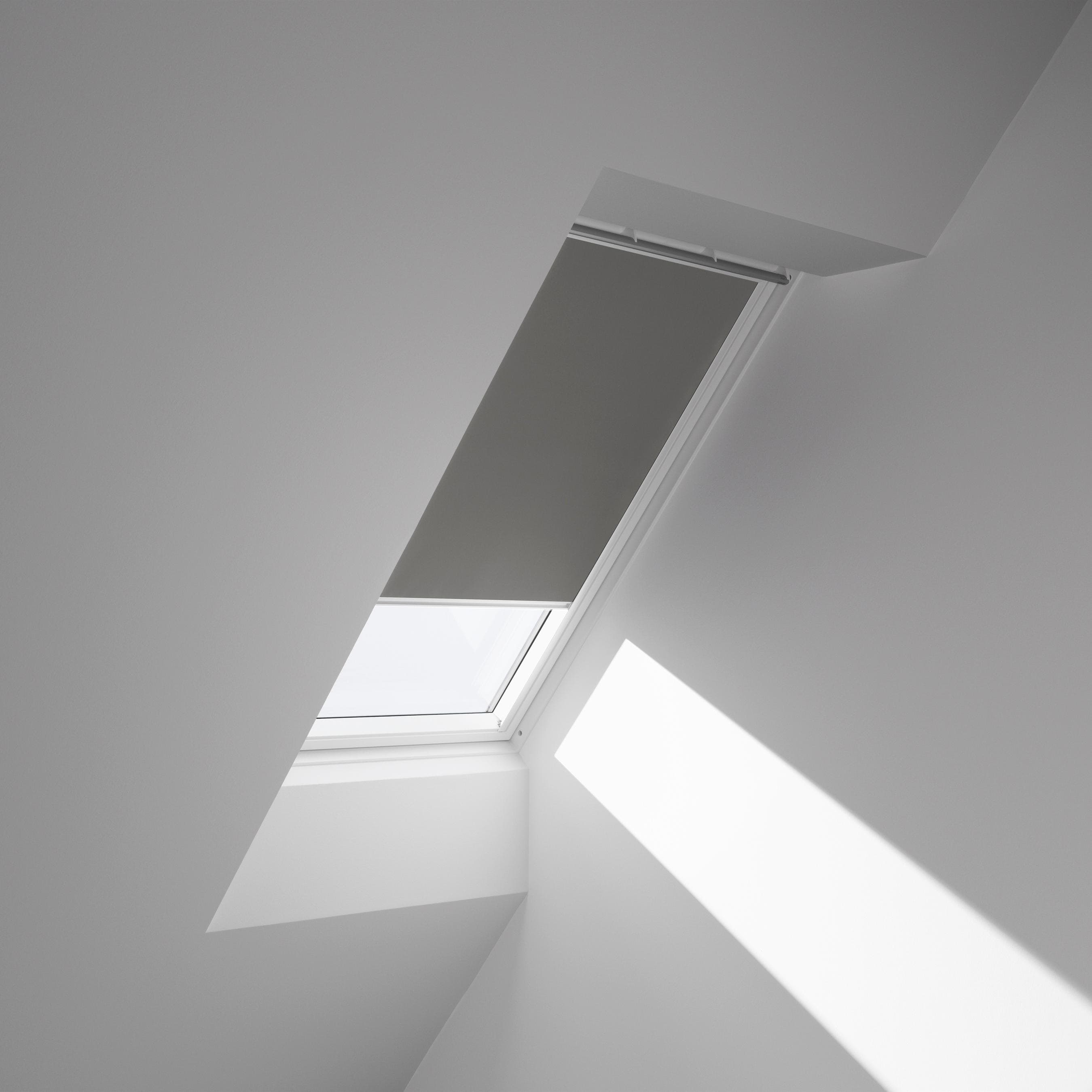 VELUX Verdunklungsrollo DKL S10 Grau Weiß stufenlos positionierbar