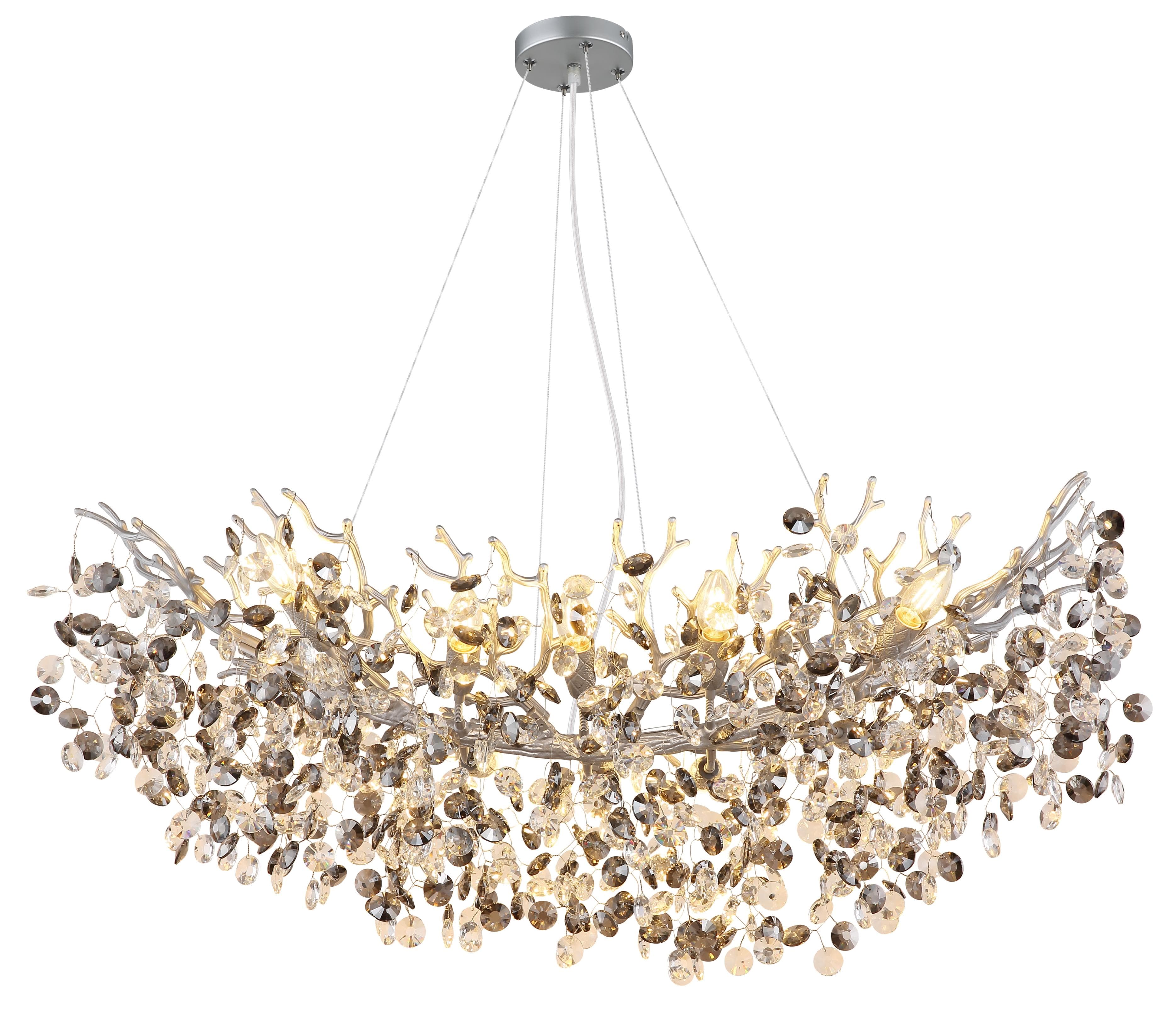 Kronleuchter QUEENA GLOBO Lighting Silberfarben Grau