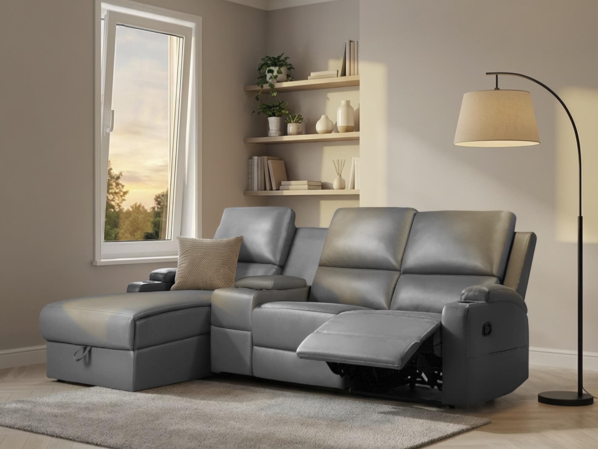 OTTO HOME NAPORI Ecksofa L-Form Anthrazit mit Relaxfunktion