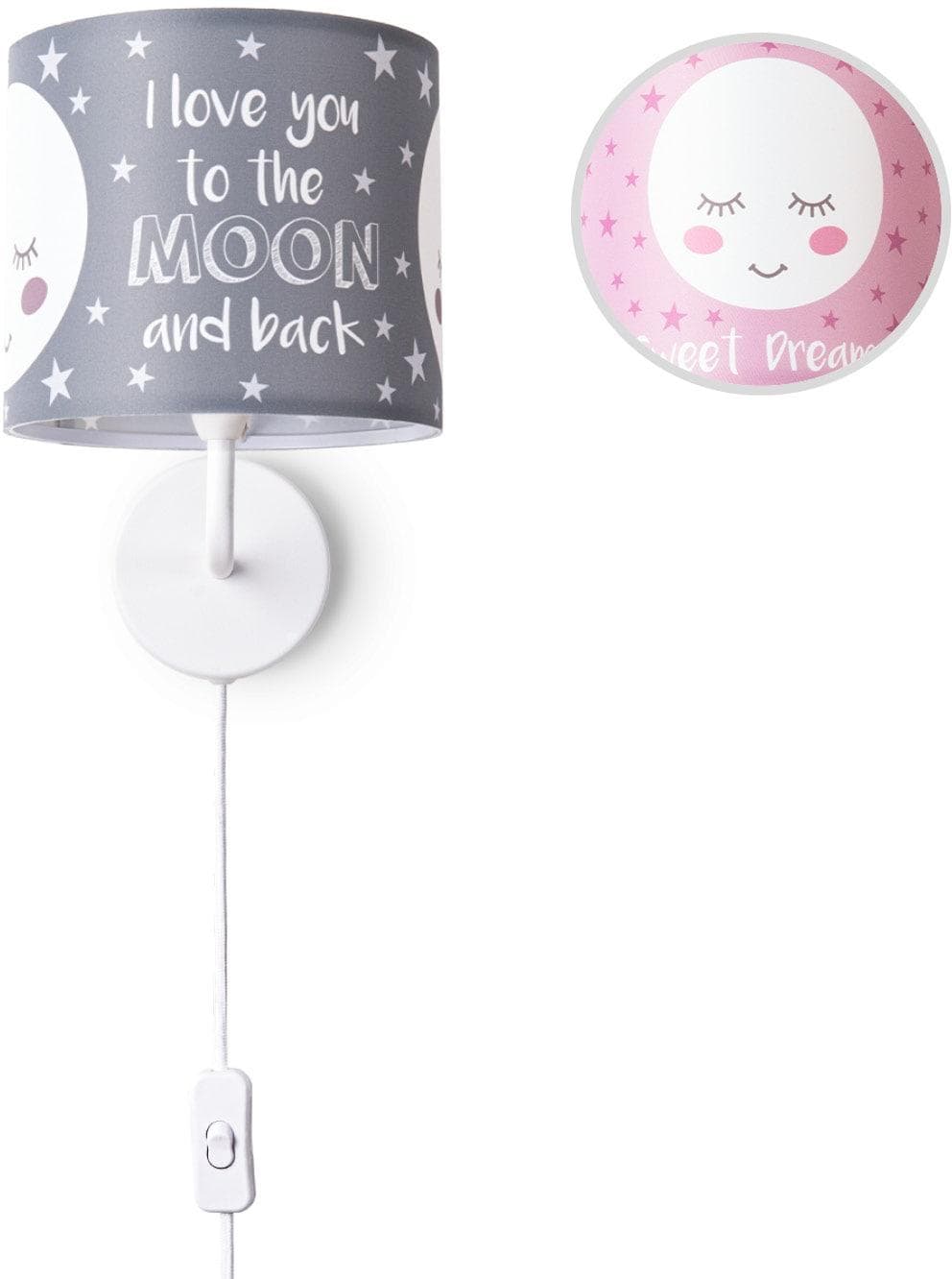 PACO HOME Wandleuchte Aleyna 103 weiß Mond-Design