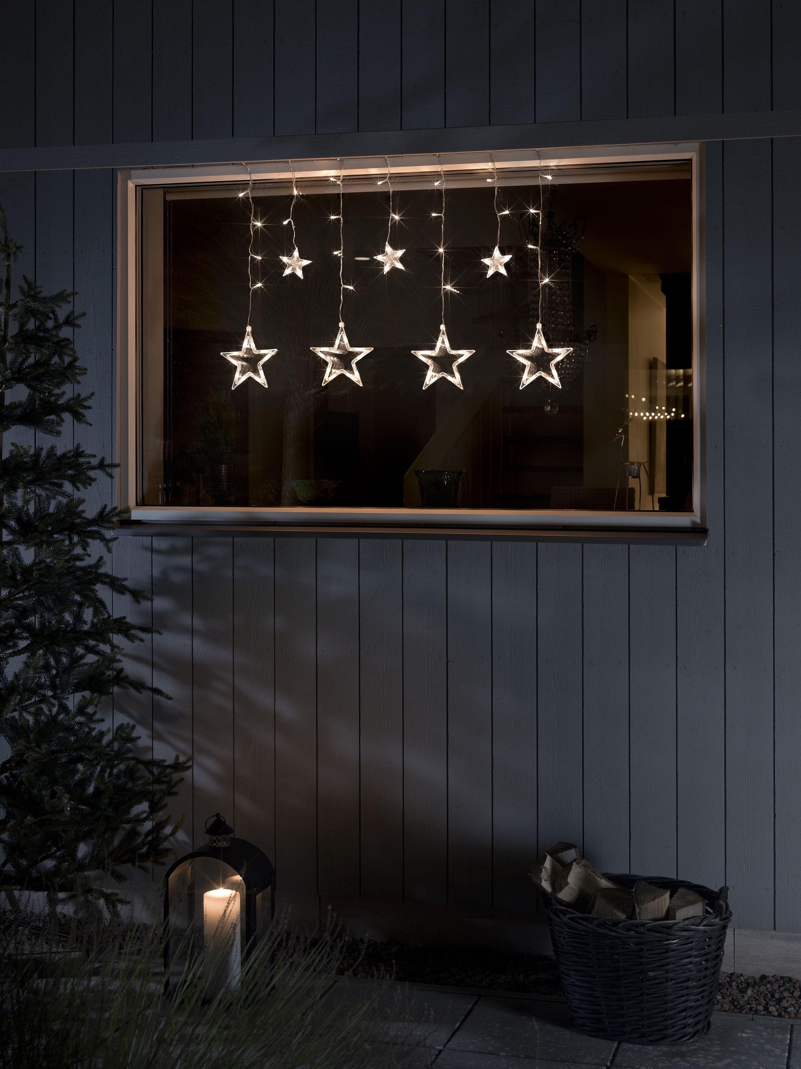 Konstsmide LED-Lichtervorhang Transparent 77 Sterne