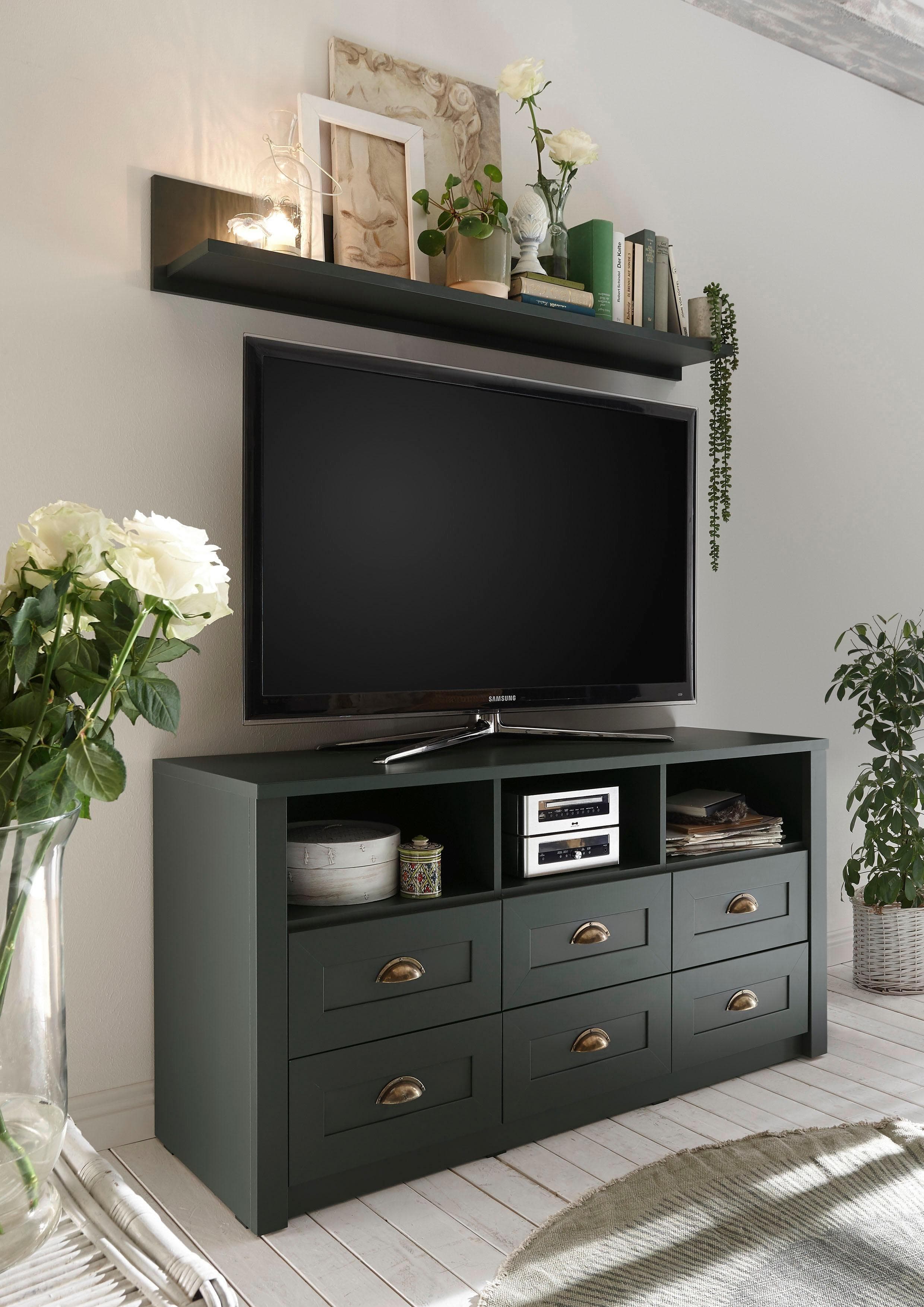 Home affaire Lowboard Ascot mit 6 Schubladen und Metallgriffen