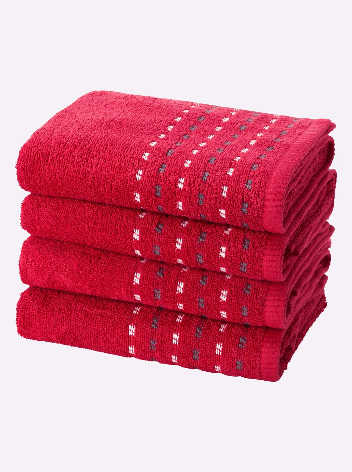 Handtuch WÄSCHEPUR Gr. 4, rot, 100% Baumwolle