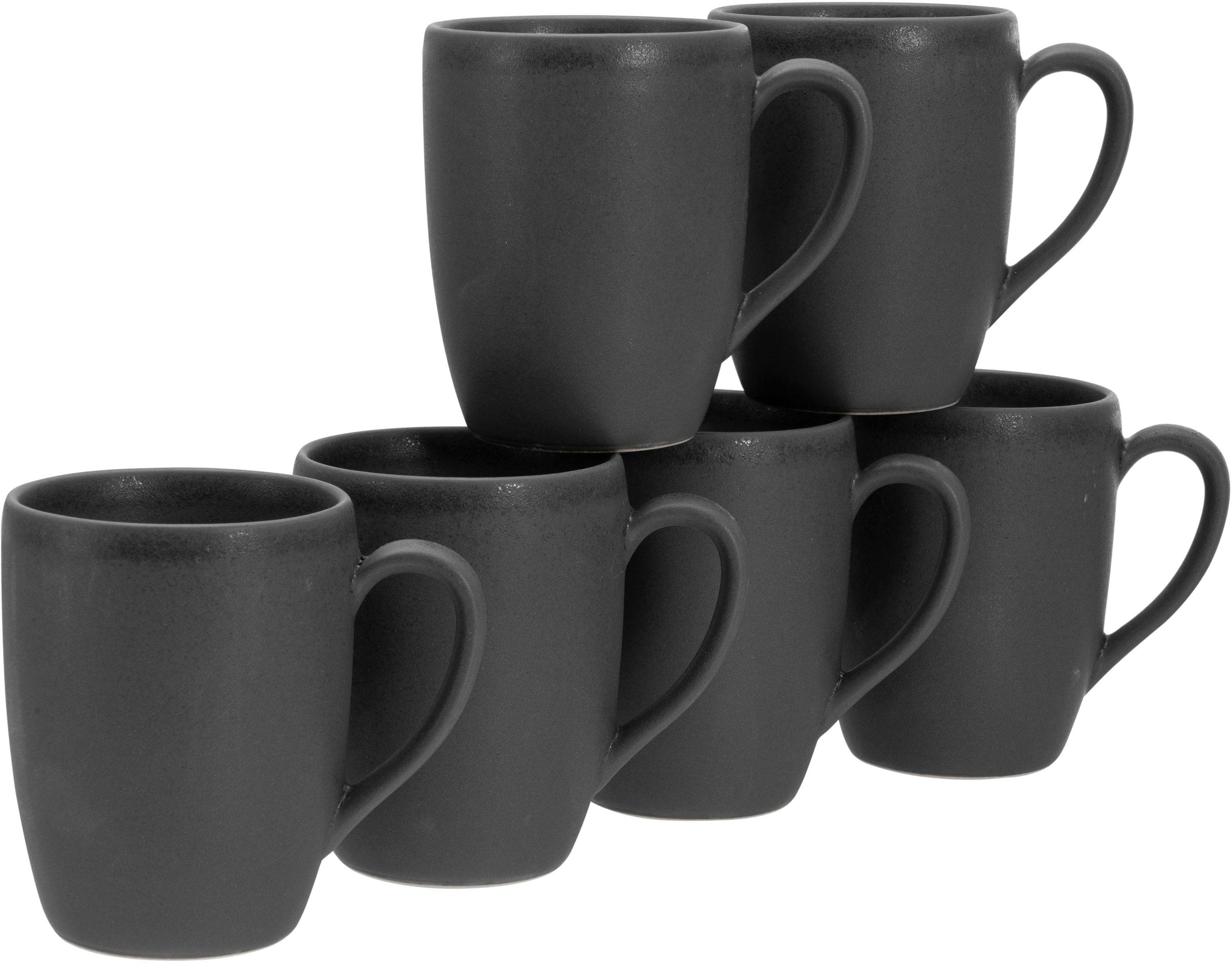 Creatable Kaffeebecherset Soft Touch Schwarz 6-teilig