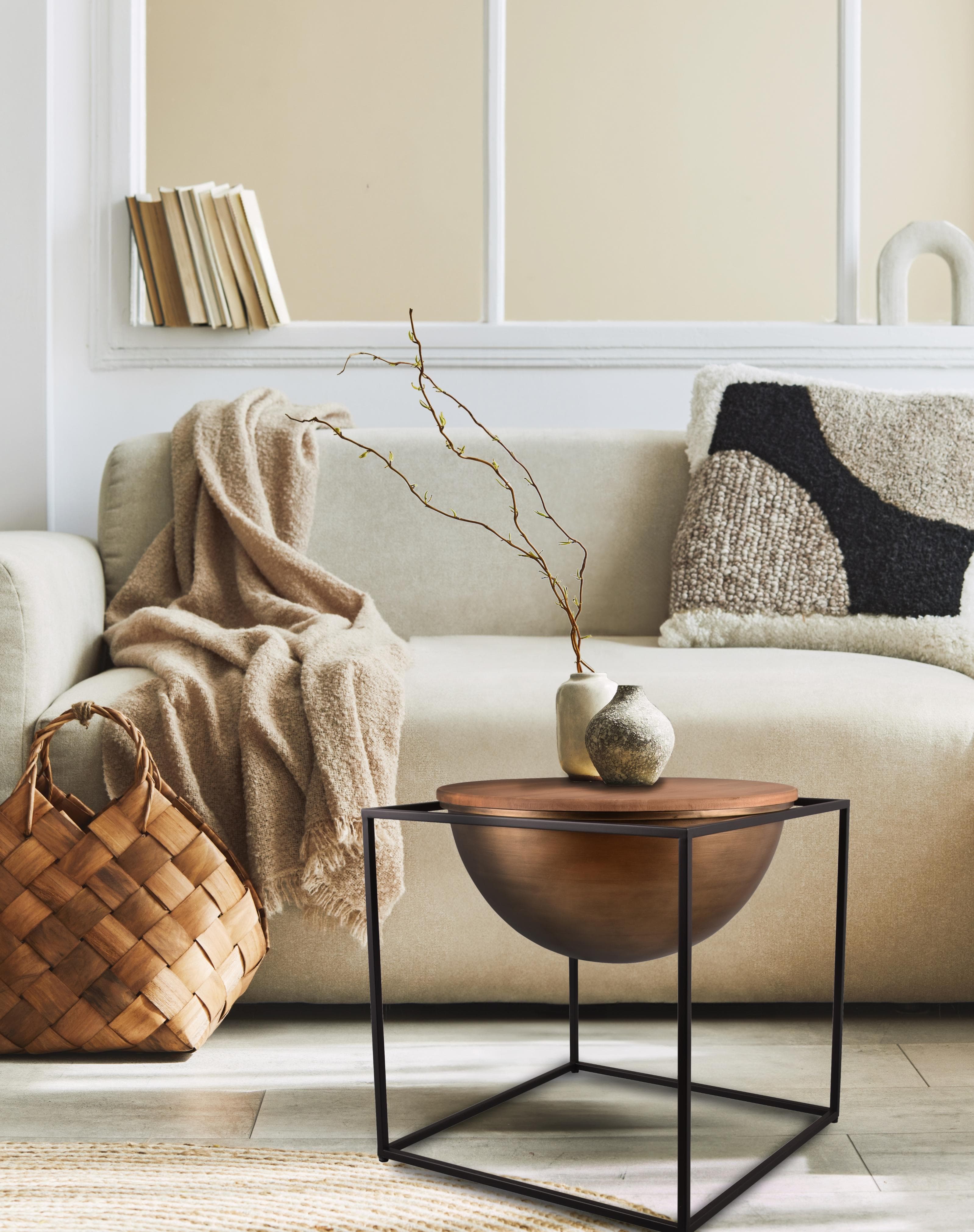 Mirrors and More Beistelltisch Celli Holz Metall Schwarz