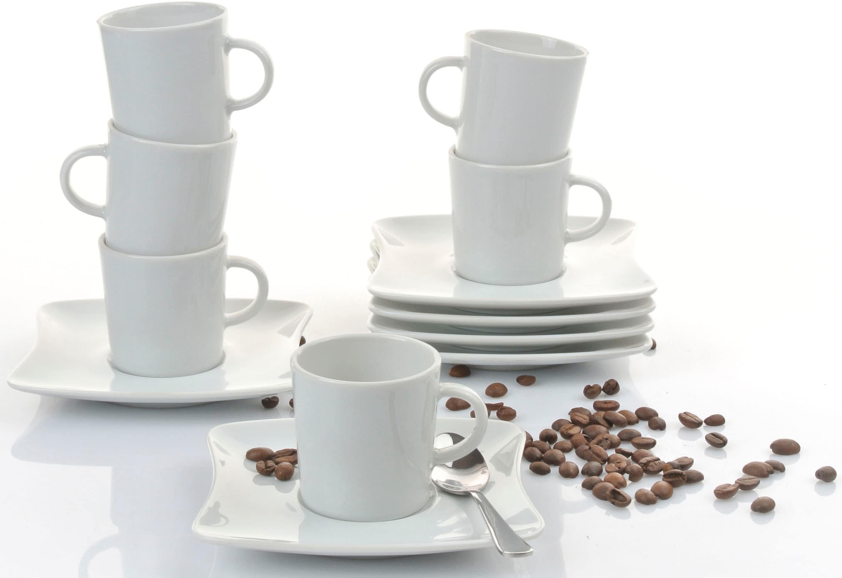 Retsch Arzberg Espressotassen-Set SANDY 12-tlg. Weiß Porzellan