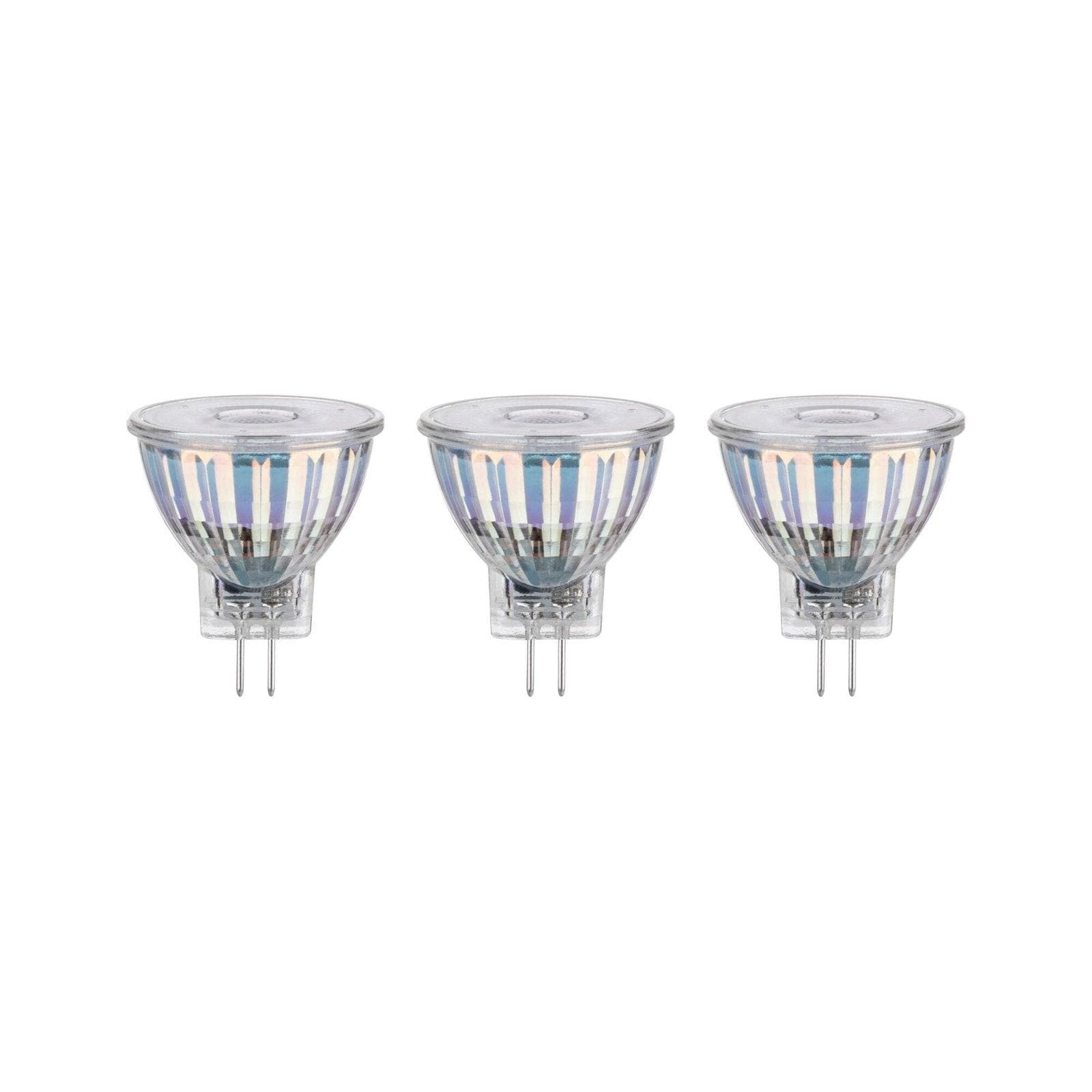PAULMANN LED-Glasreflektor 3er Pack GU4 Warmweiß Silber