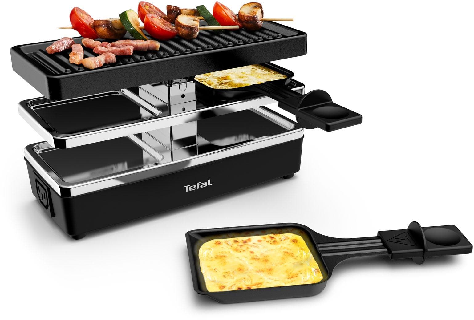 TEFAL Raclette Plug&Share Schwarz mit Grillplatte