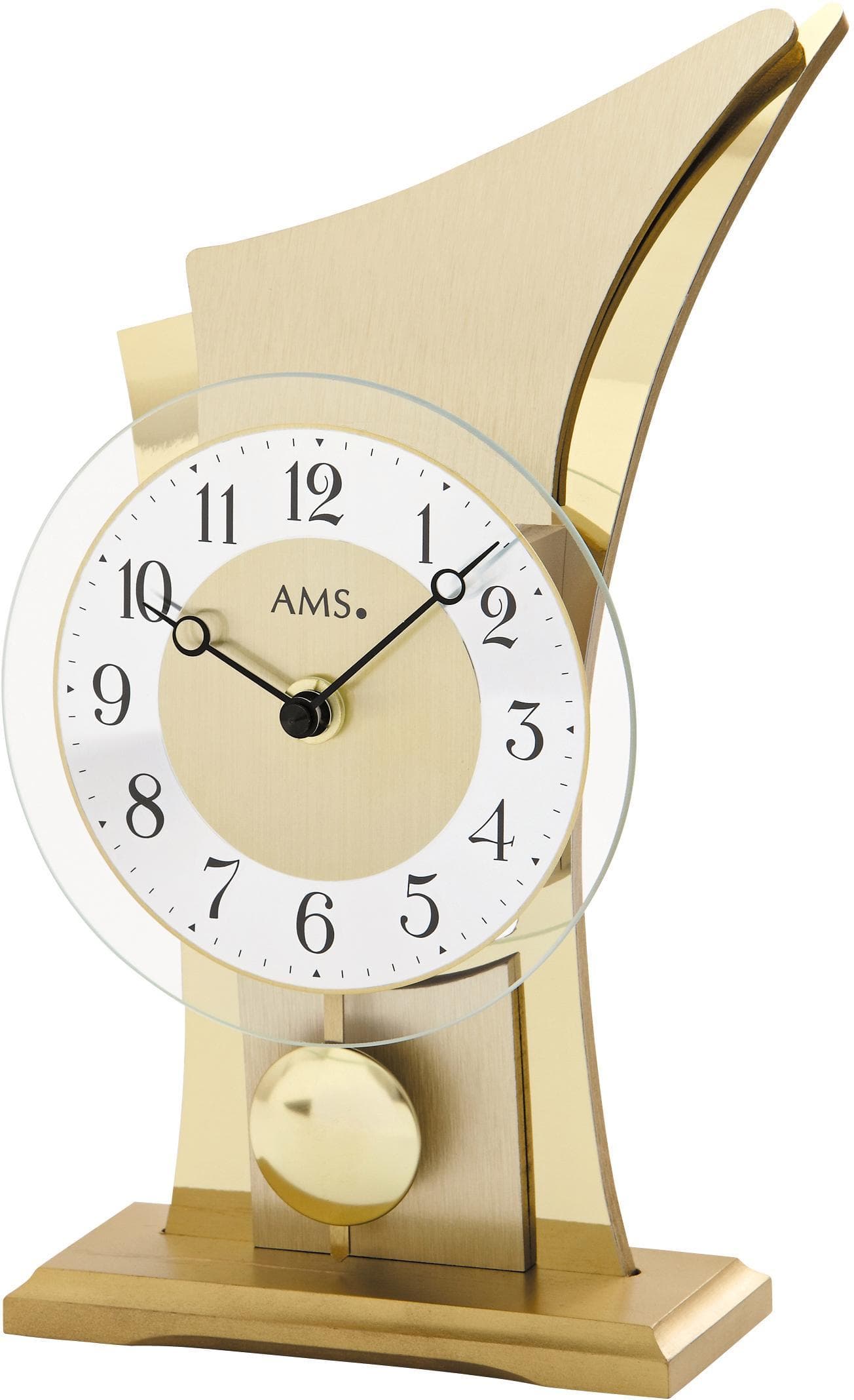 AMS Pendeltischuhr T1137 Made in Germany Gold