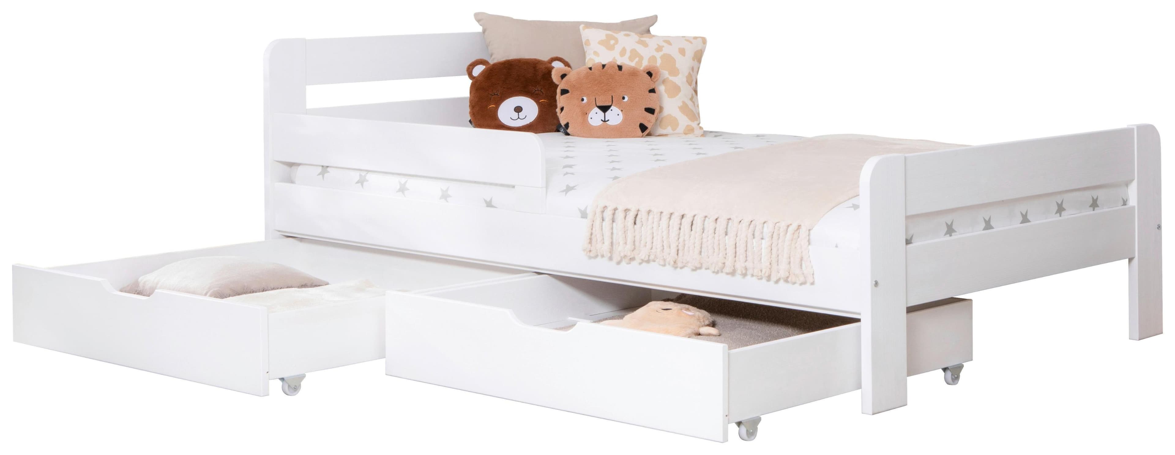 Bett Bennet mit Schubkasten Weiß