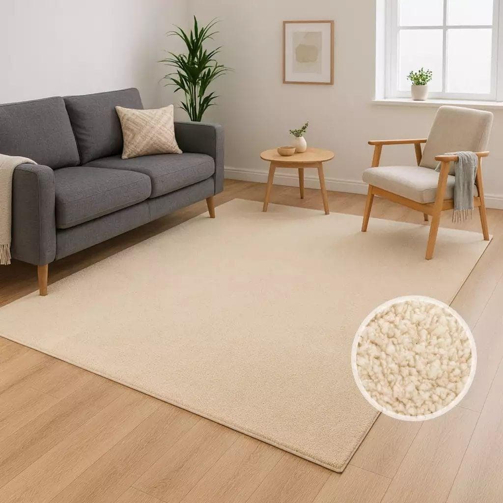 Carpet City CALMA 200 Kurzflor Teppich Beige