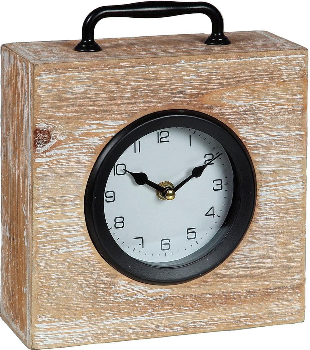 Tischuhr AMBIENTE HAUS Holz 23cm Schwarz