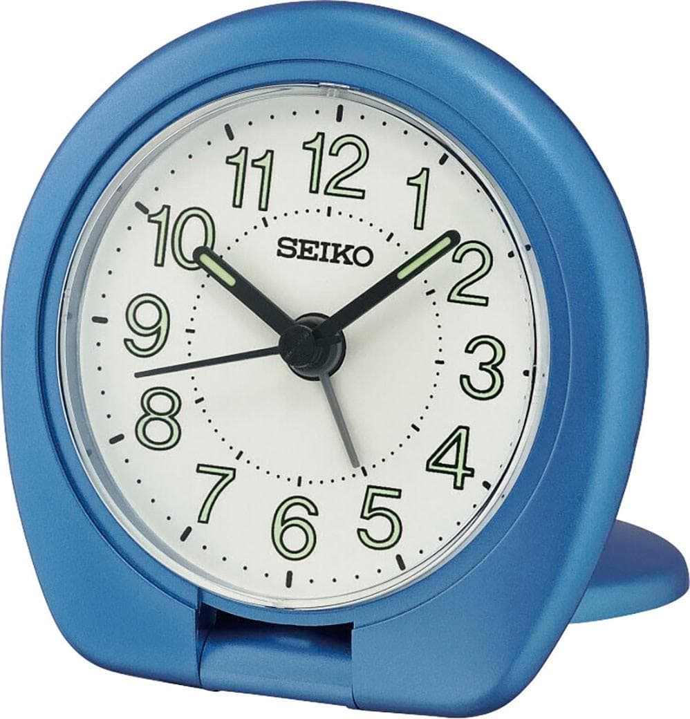 SEIKO Reisewecker Blau Analog Quarzwecker mit Snooze