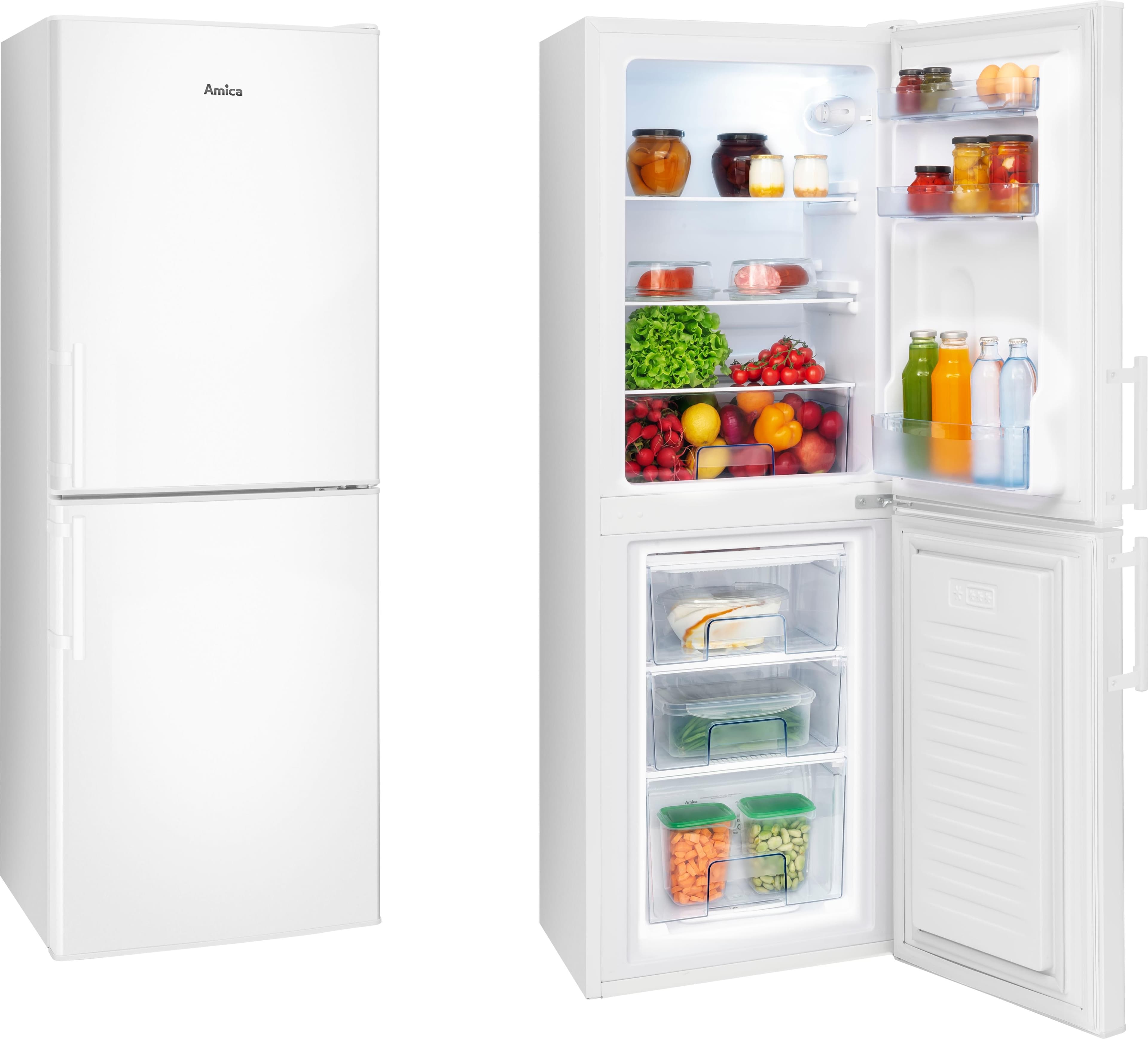 AMICA Kühl-/Gefrierkombination AKG 3845 W Weiß LED