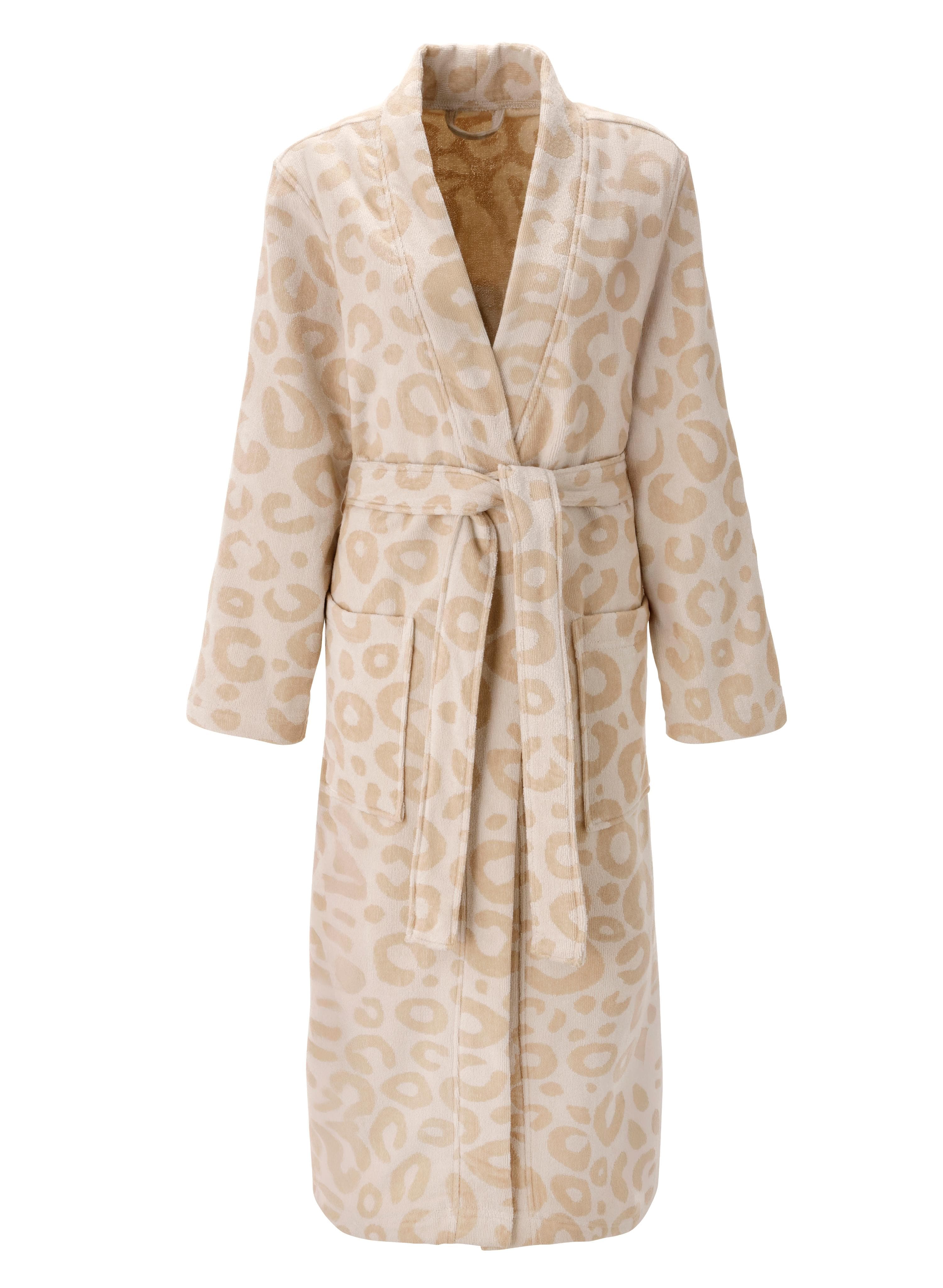 OTTO HOME Bademantel Anna Leo Unisex Animalprint Sand Braun