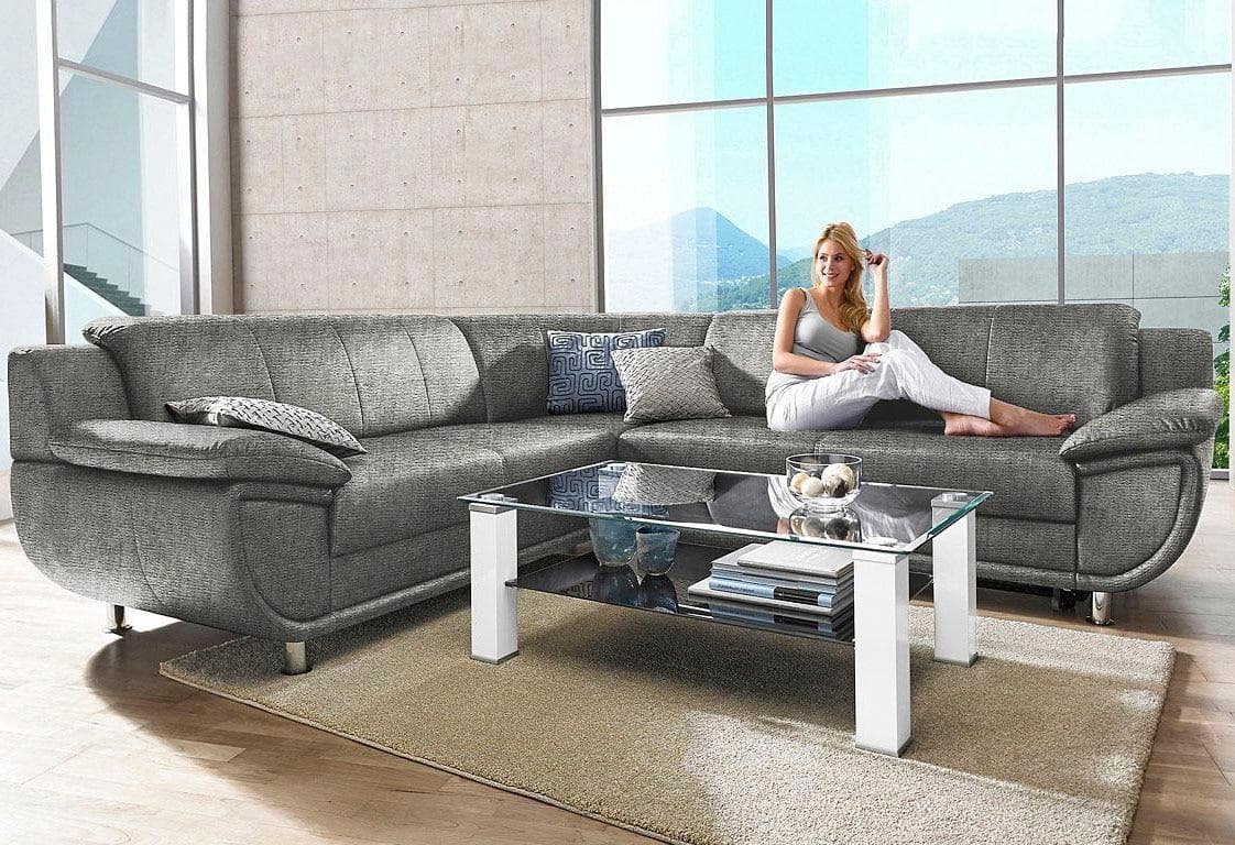 Ecksofa TRENDMANUFAKTUR Rondo mit Schlaffunktion und breiten Armlehnen