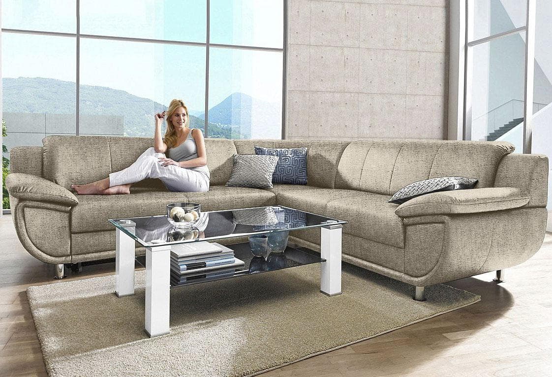 Ecksofa Rondo Trendmanufaktur Beige mit Schlaffunktion