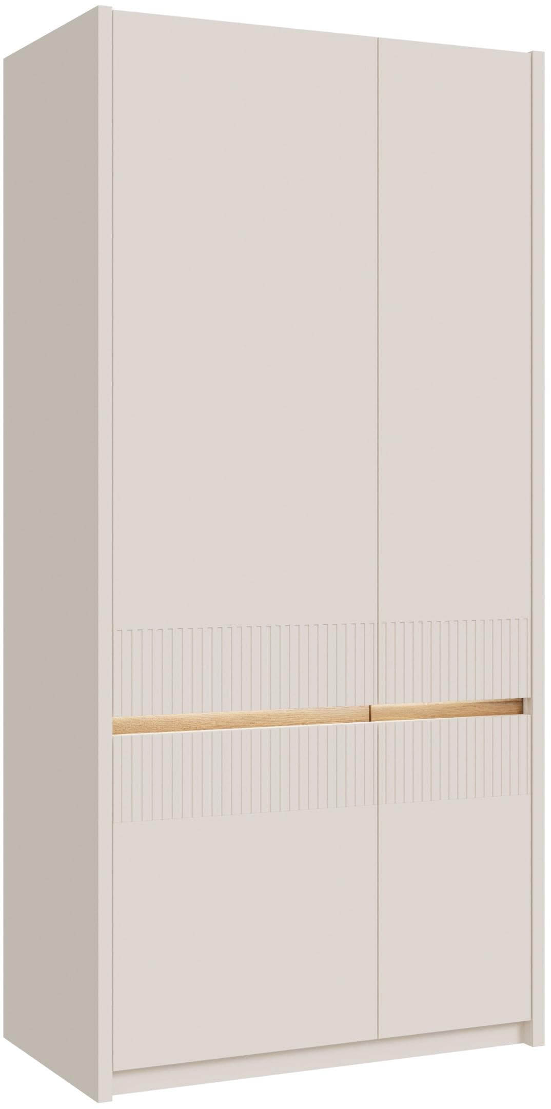 FORTE Garderobenschrank Oak Squere Beige Sand Grifflos Soft Close