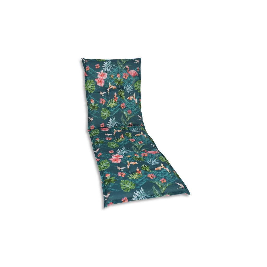 Liegenauflage Flamingo Blau, Grün, Rosa Textil 60x7x190 cm
