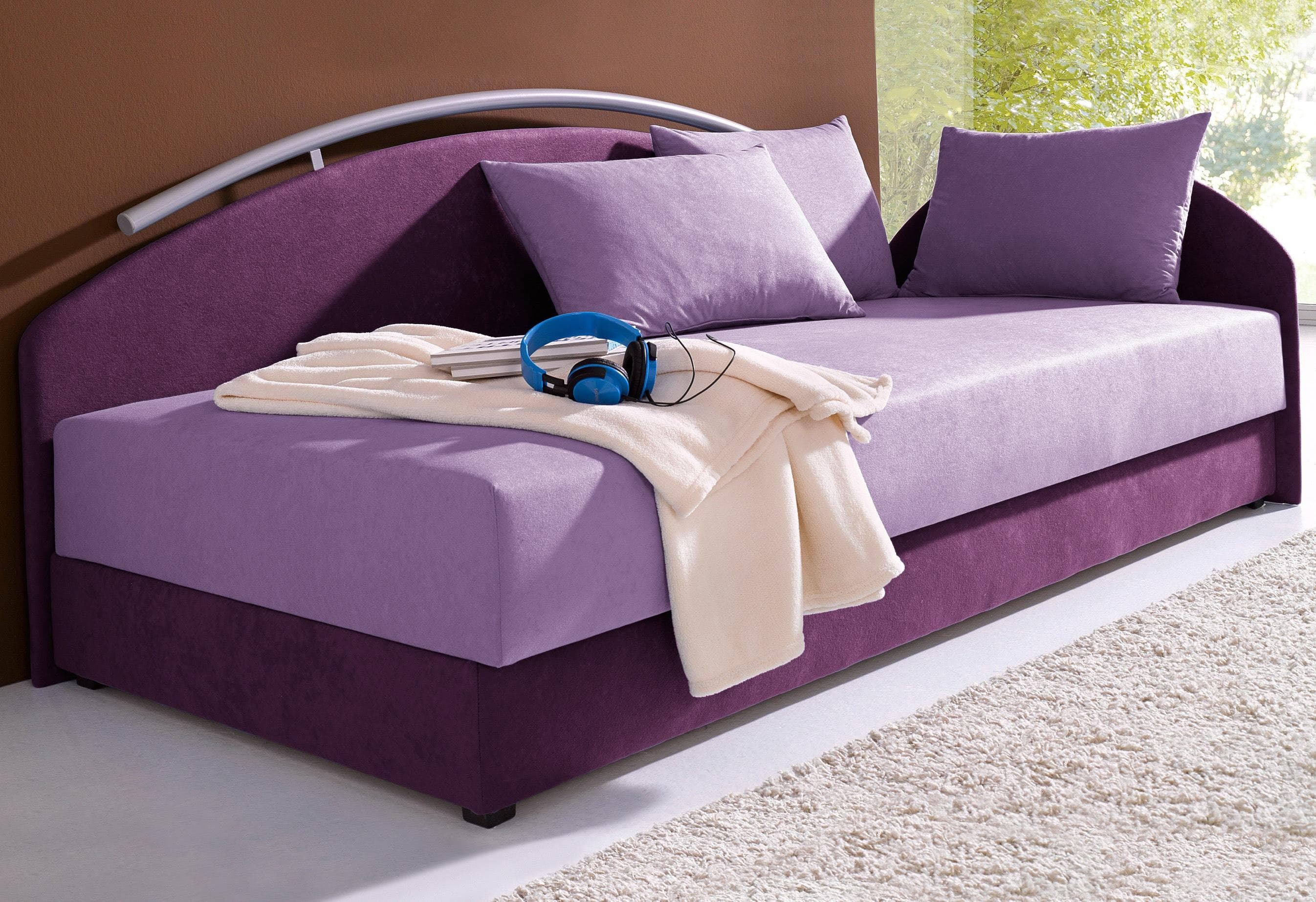 Polsterliege MAINTAL Lila 5-Zonen-Komfortpolsterung Bettkasten